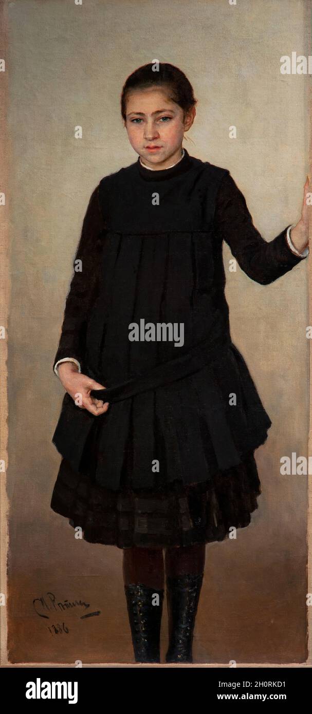 Art, Russian art, Il'ja Efimovič Repin, 1844 - 1930,  title of the work, Portrait of Vera Ilyinichna Repina, Daughter of the Artist, oil on canvas, cm Stock Photo