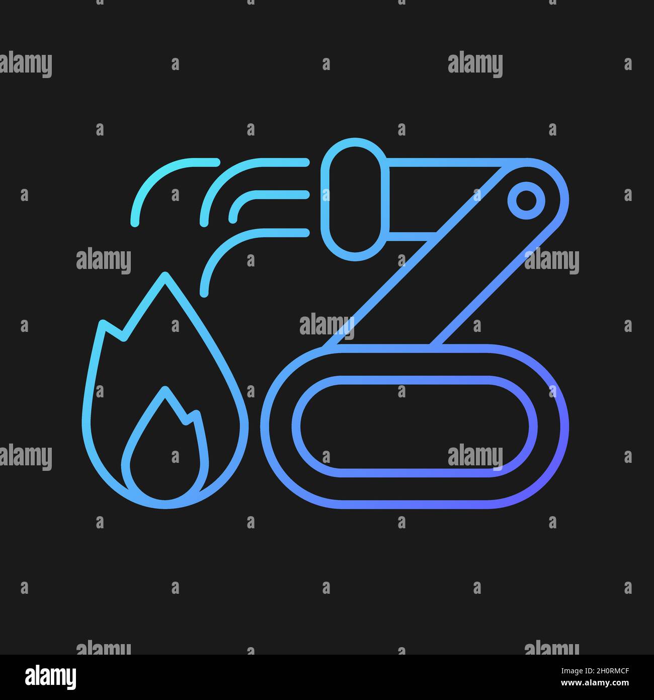 Firefighter robots gradient vector icon for dark theme Stock Vector ...