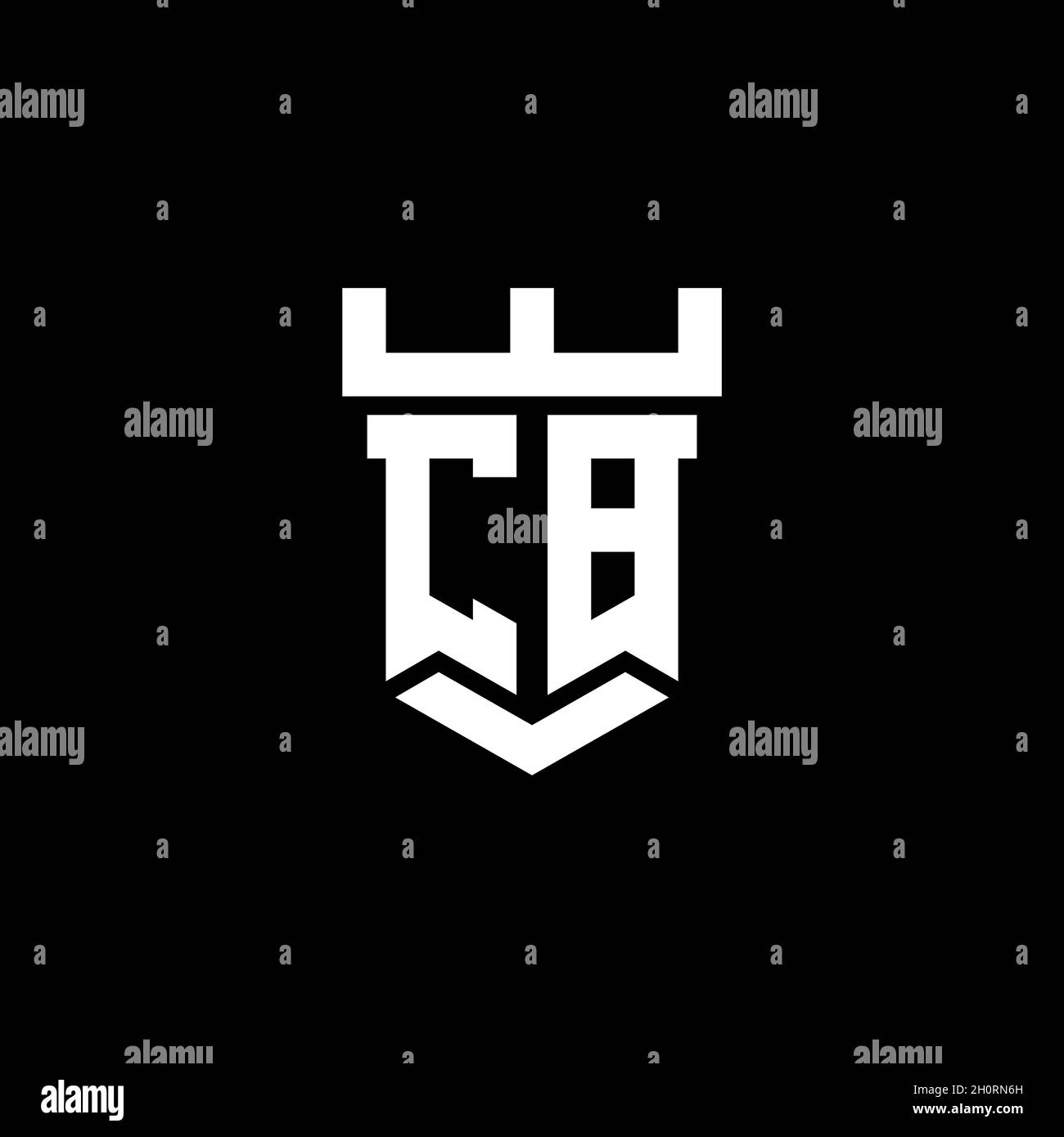 BZ Monogram geometric shape style template. Monogram initial design vector on isolated background Stock Vector