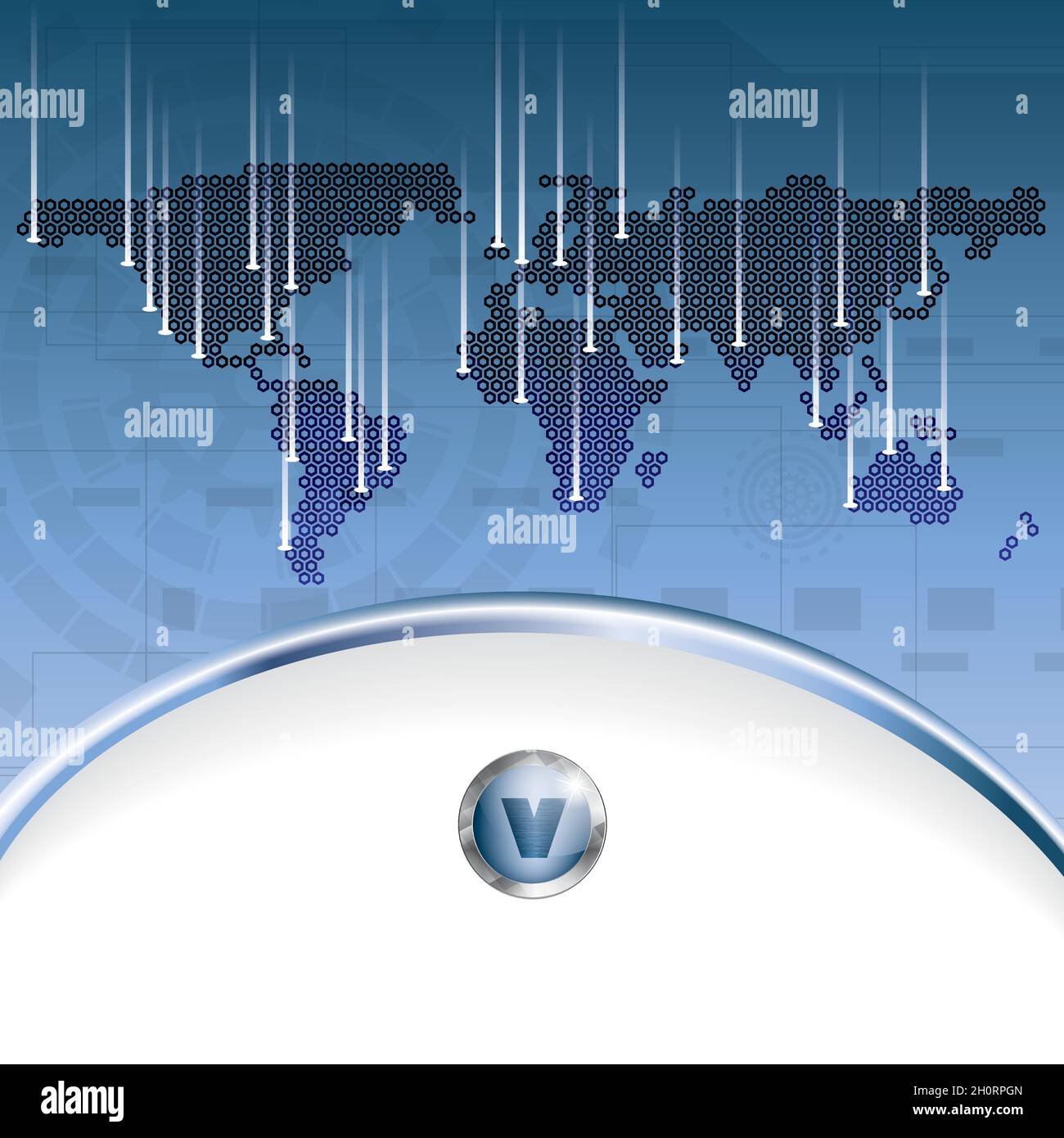 Abstract blue business background with earth map Stock Vector Image ...