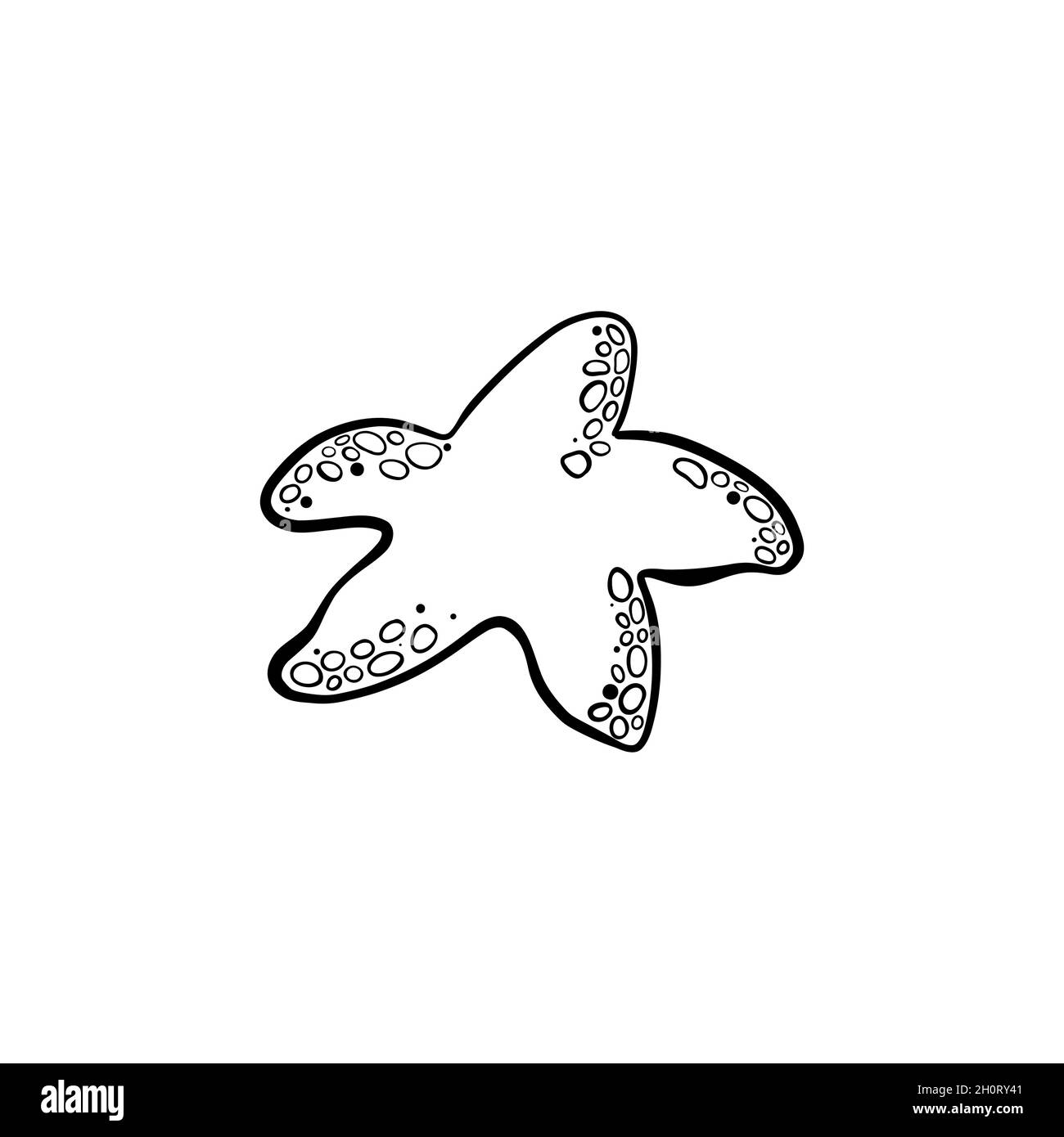 icon of starfish hand drawn illustration doodle Stock Vector