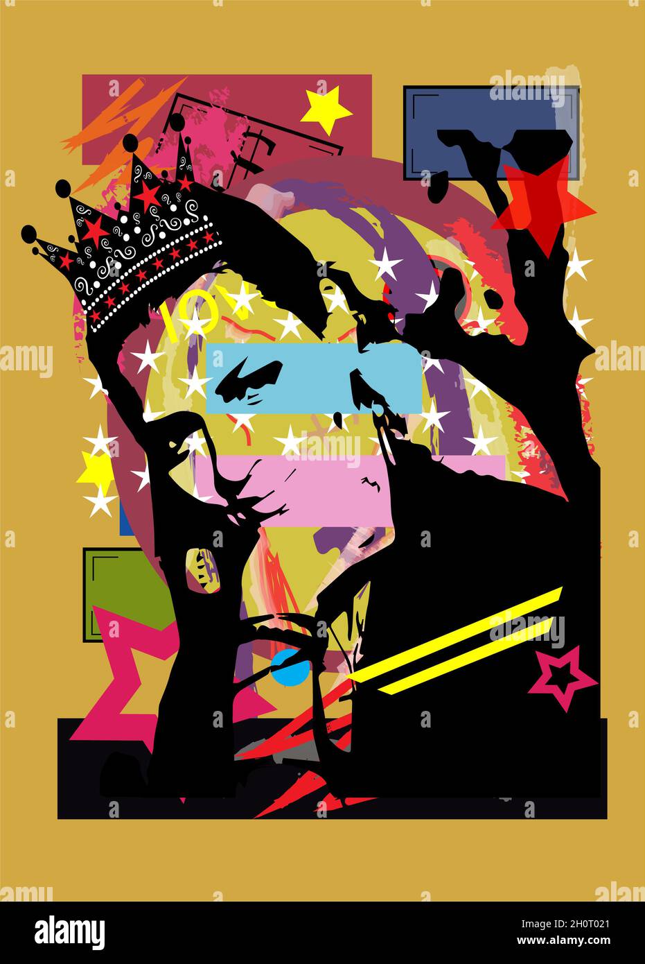 Queen, girl with crown and jewelry, pop art background vector Stock ...