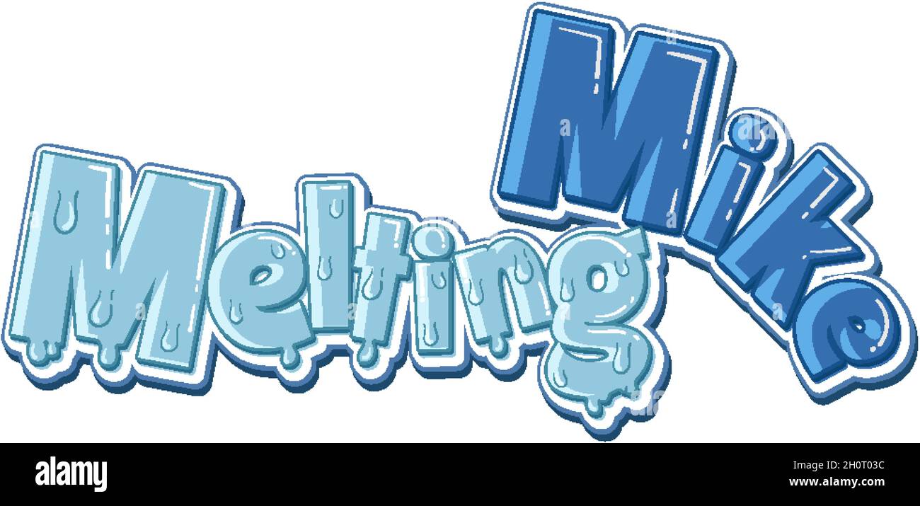 Melting Mike logo text design illustration Stock Vector