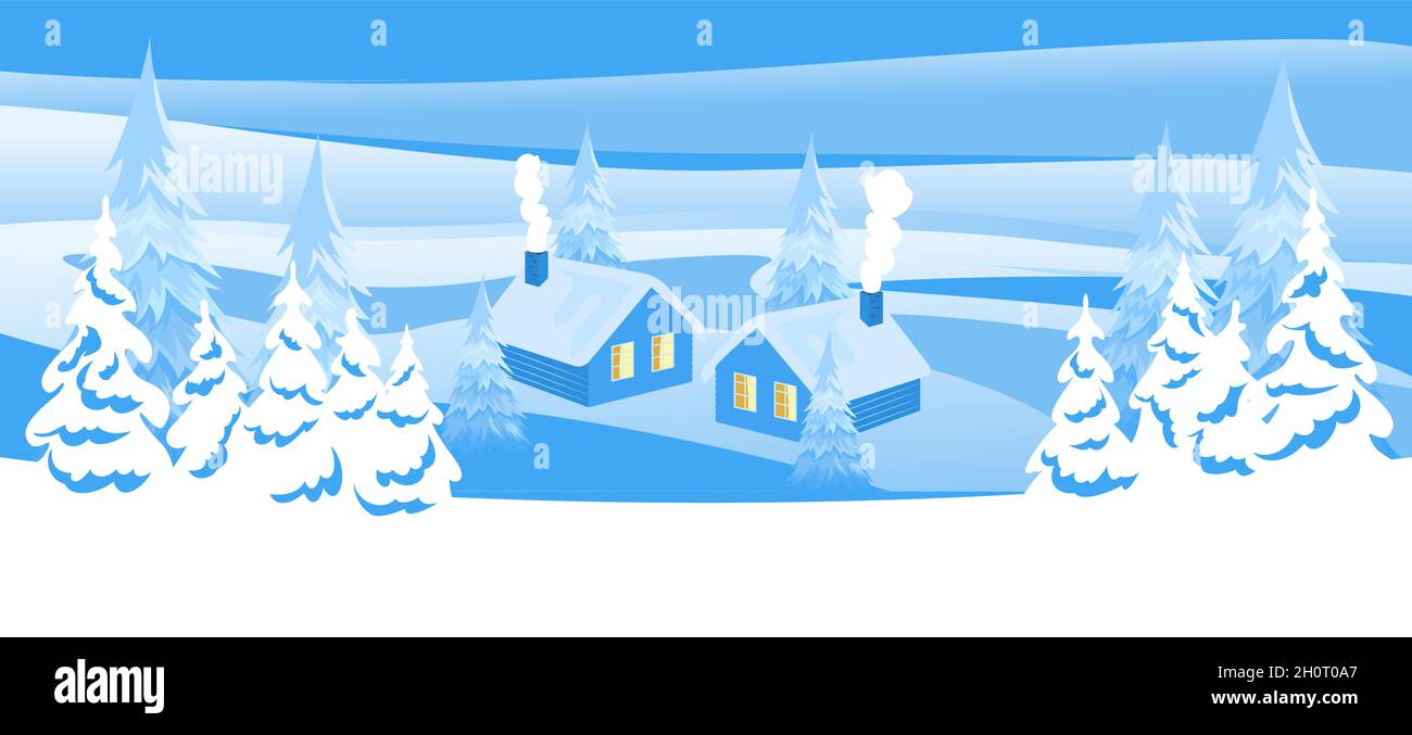 Abstract winter landscape Stock Vector