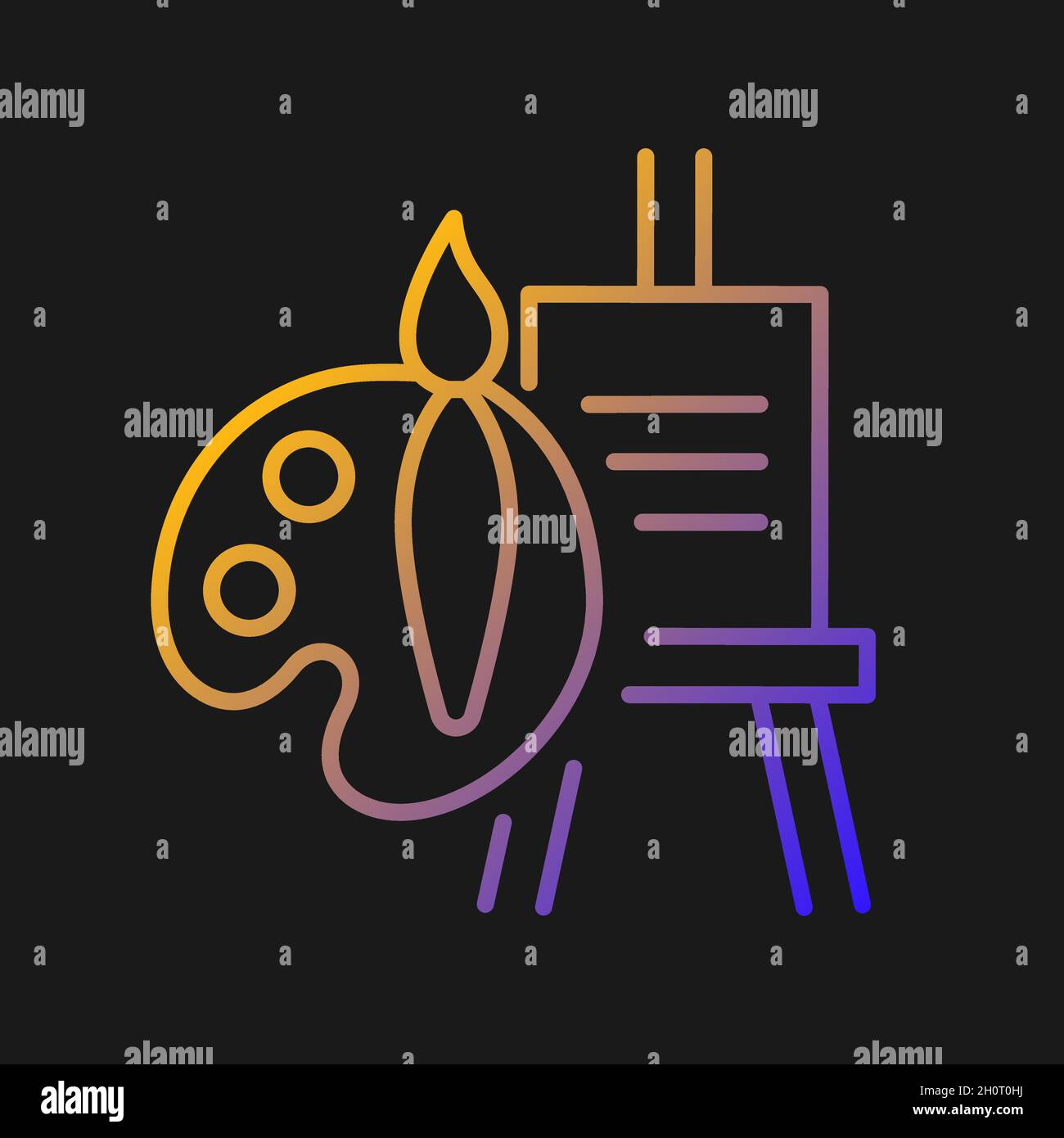 Painting talent gradient vector icon for dark theme Stock Vector