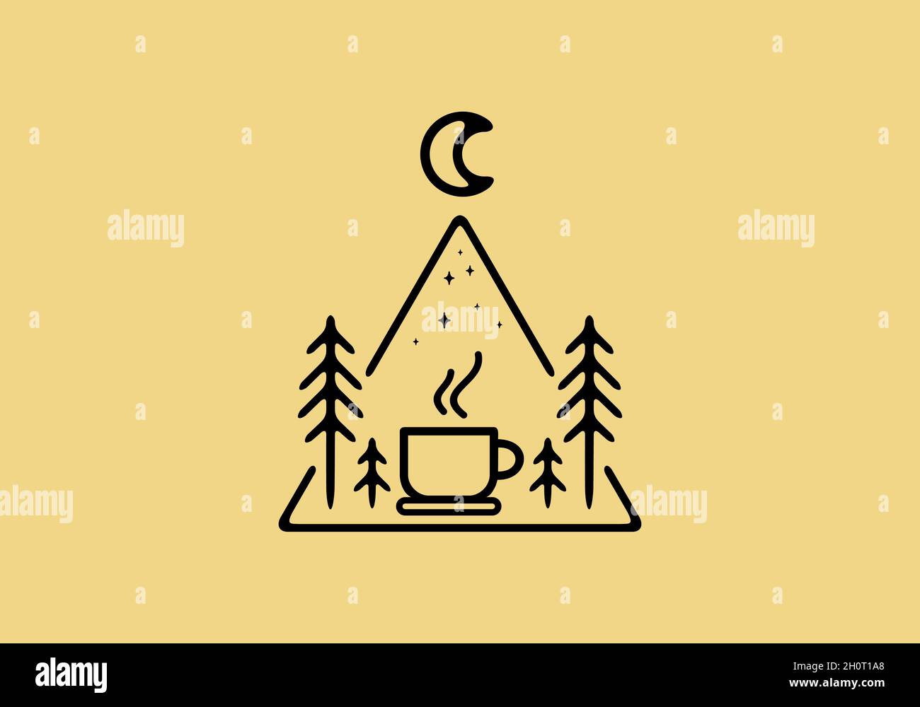 Line art illustration drawing of coffee cup design Stock Vector Image ...