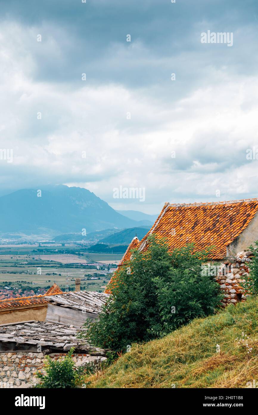 Rasnov Fortress in Rasnov, Romania Stock Photo