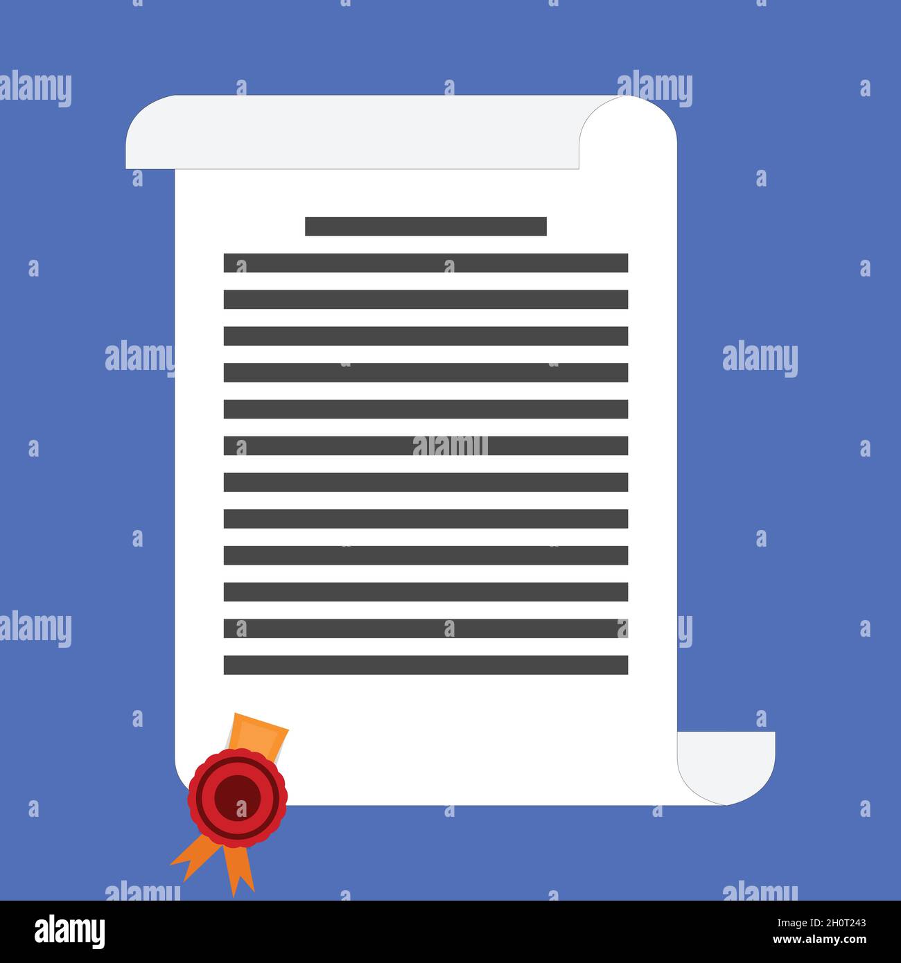 Diploma paper certificate stamp icon flat design Stock Vector