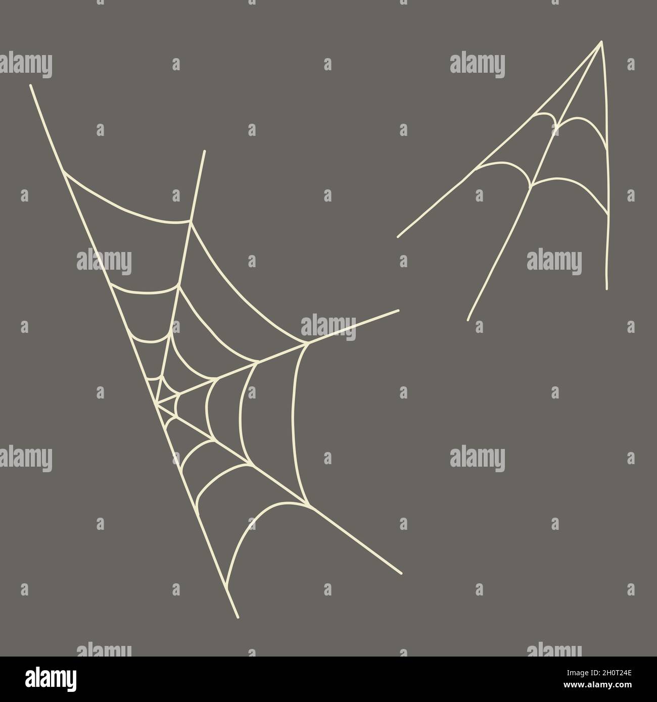 hand drawn doodle style spyder web white outlines Stock Vector