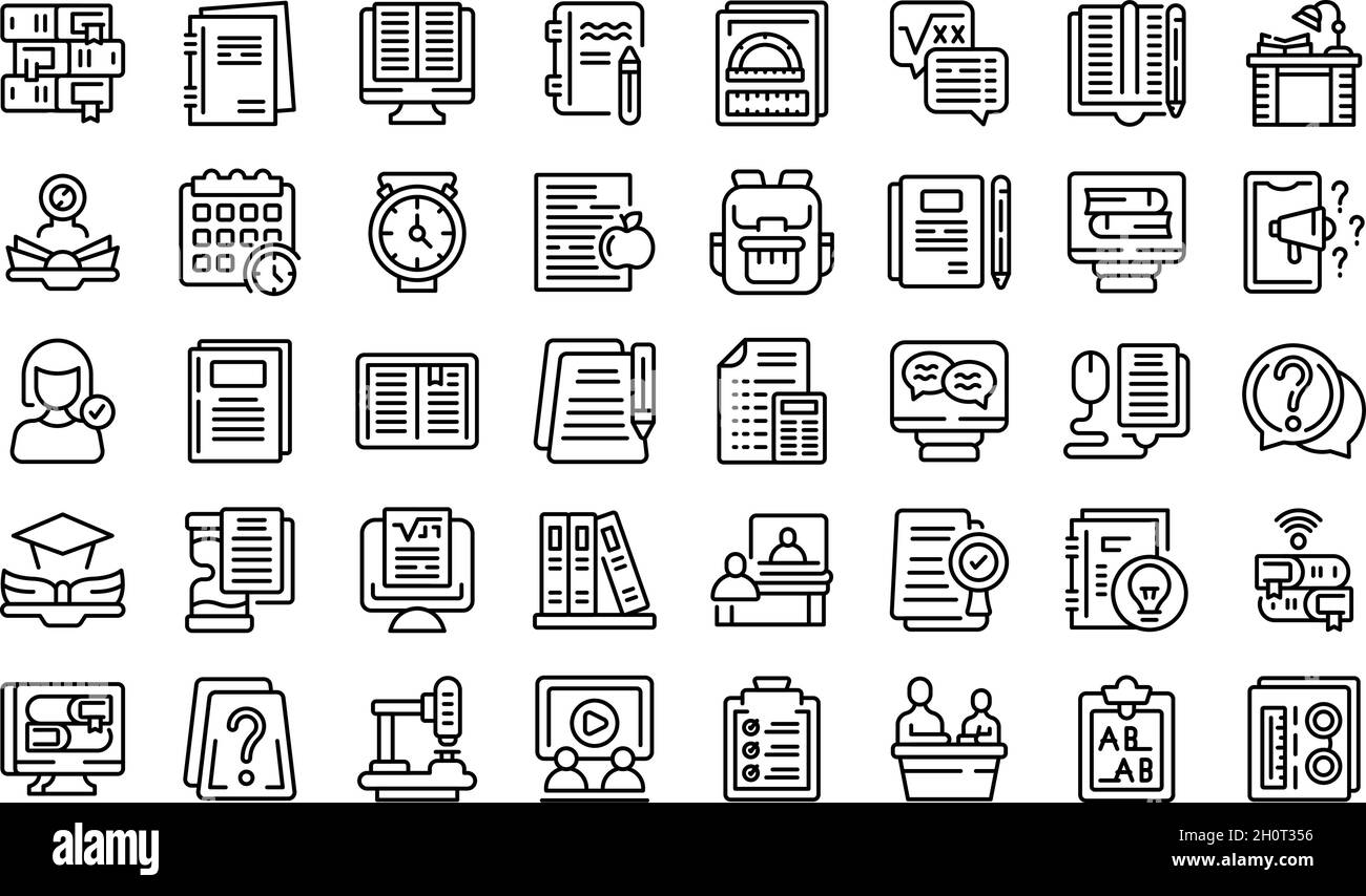 Homework help icons set outline vector. Bonding activity. Child help ...