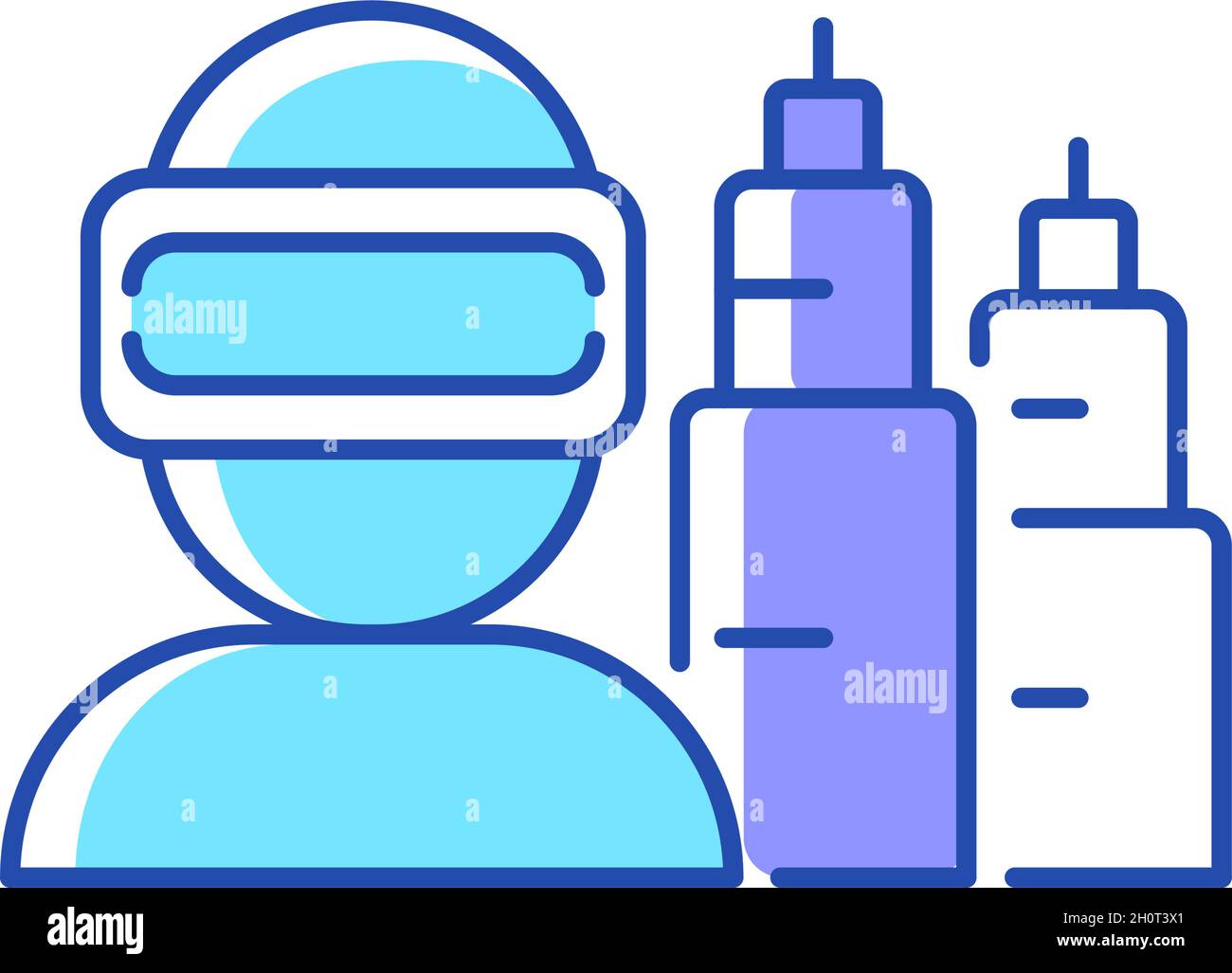 VR for project planning RGB color icon Stock Vector