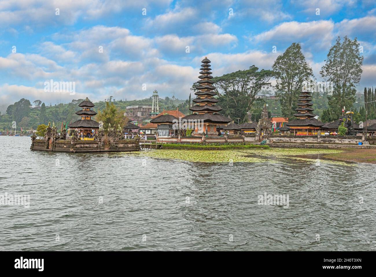 Picture of Pura Ulun Danu Bratan temple complex at Banau Beratan lake on the Indonesian island Bali Stock Photo