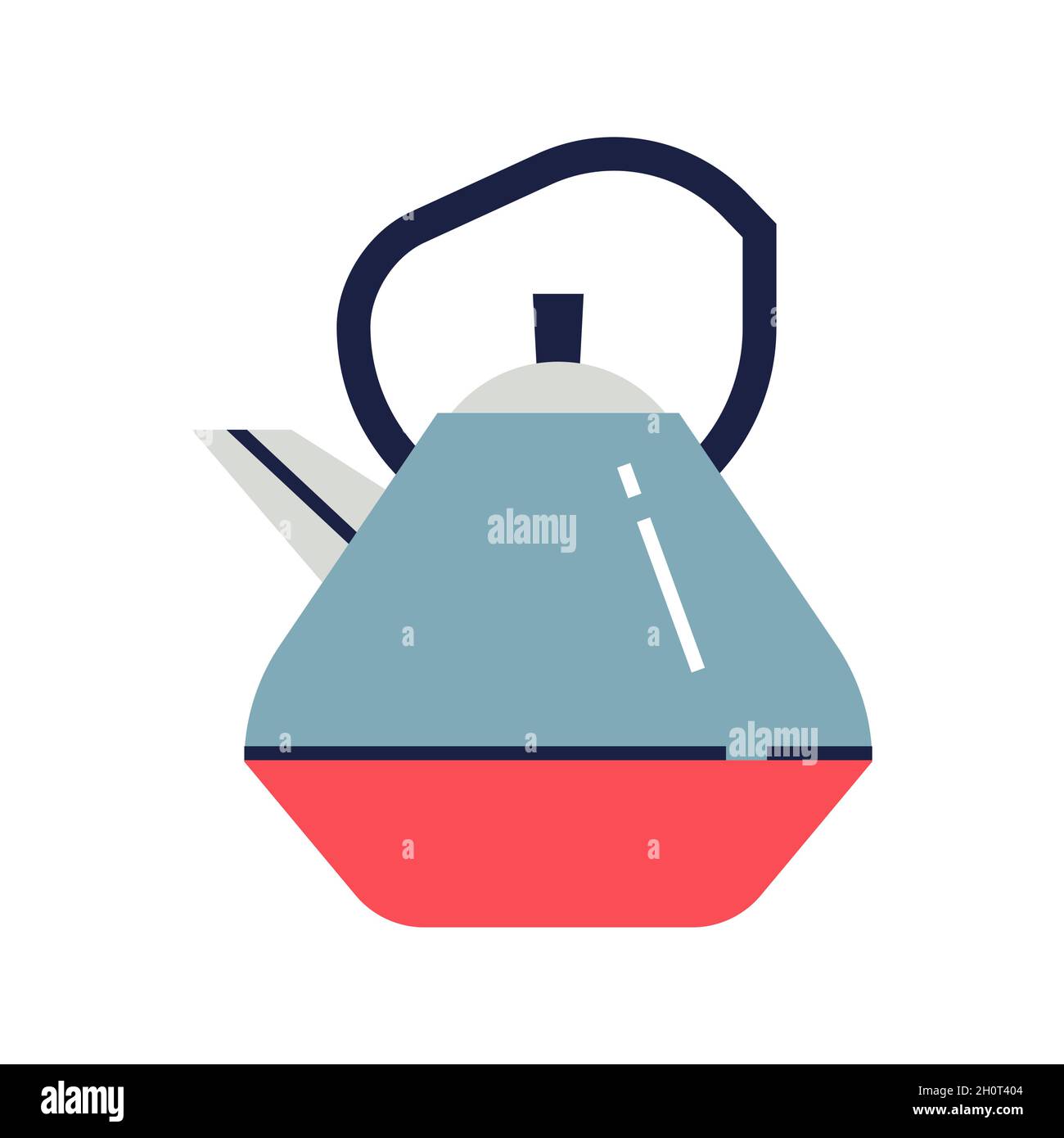 Modern design stylish kettle, teapot, minimalist flat illustration, icon style isolated on white Stock Vector