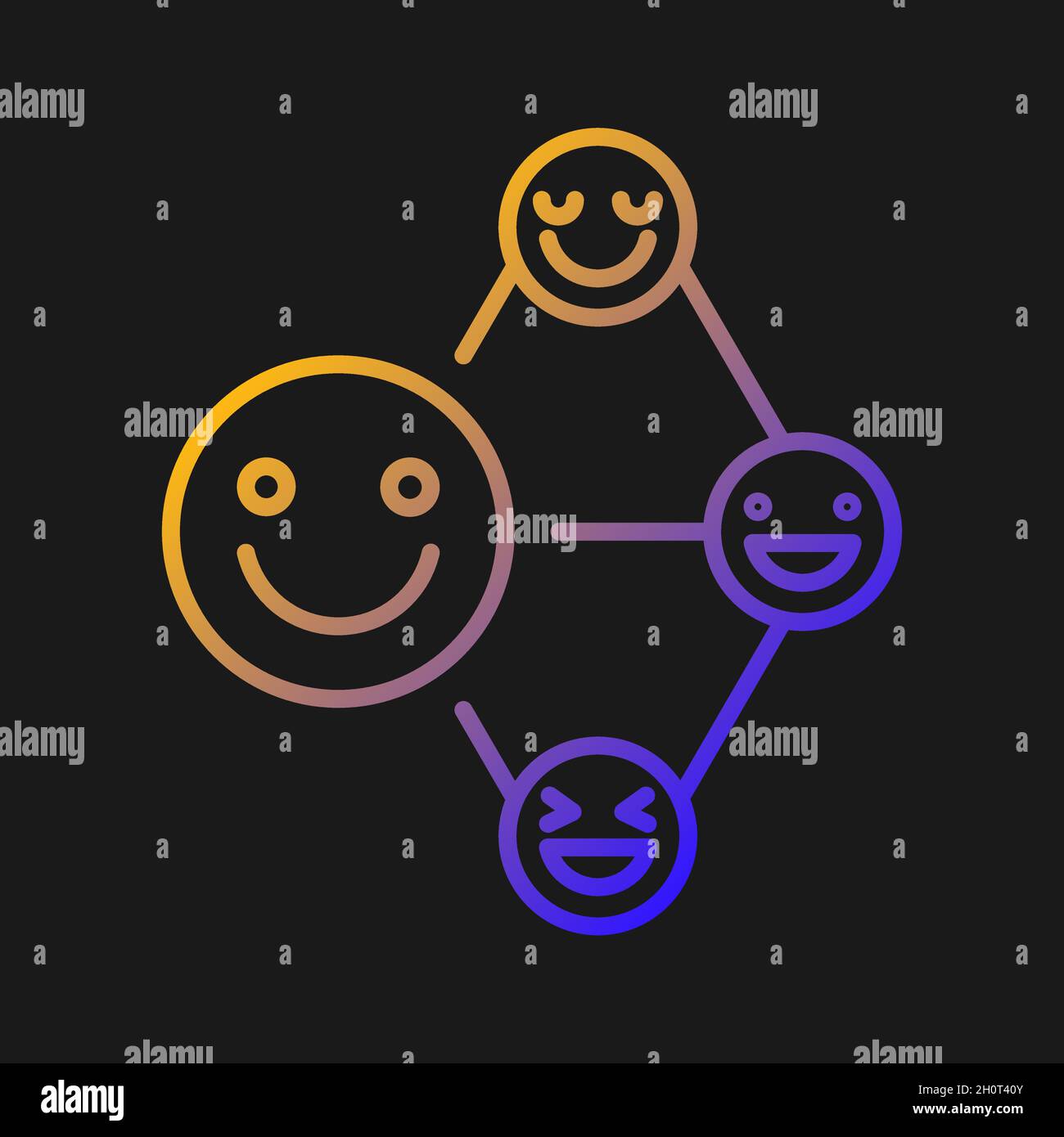 Networking talent gradient vector icon for dark theme Stock Vector