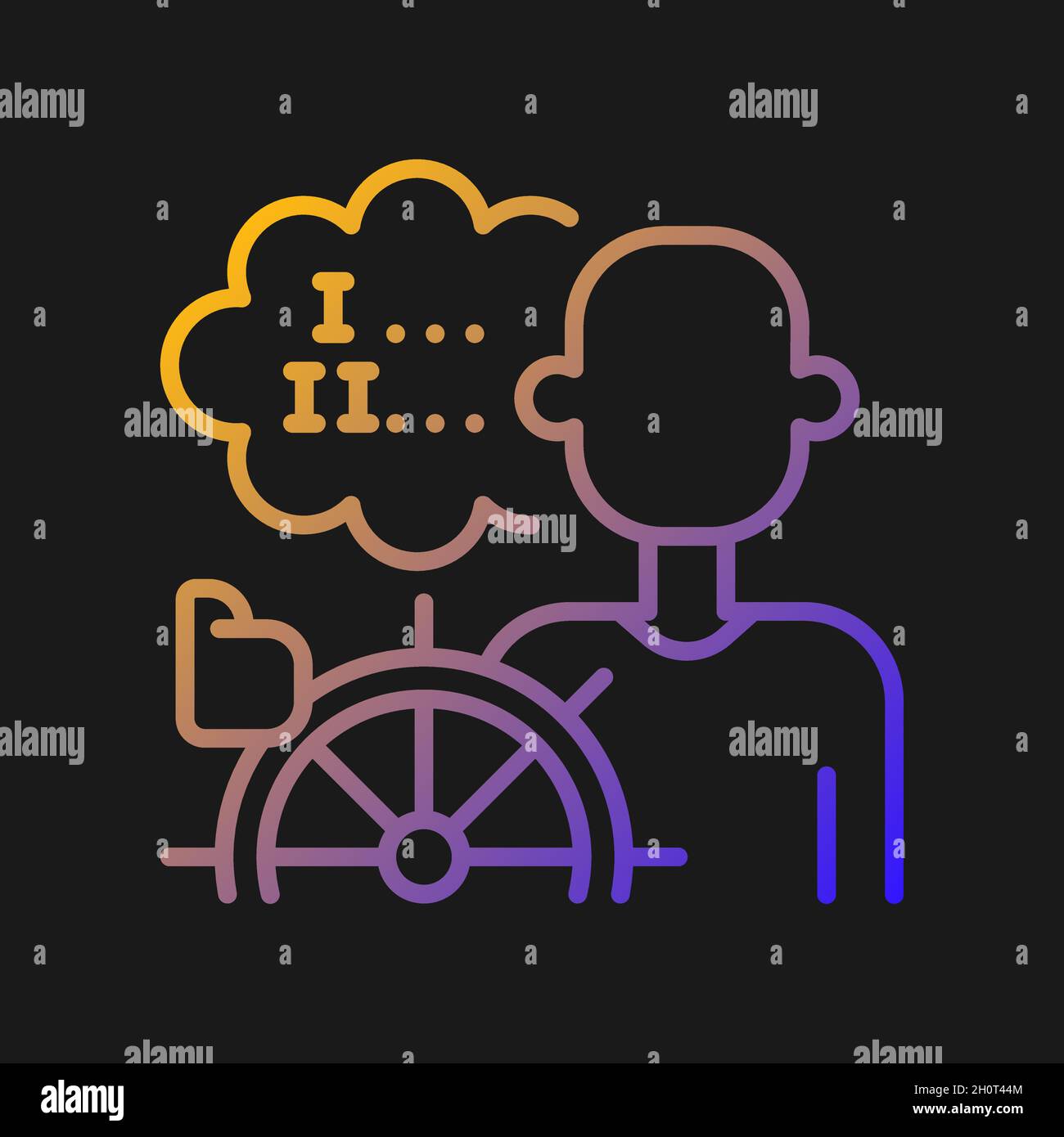Self management gradient vector icon for dark theme Stock Vector