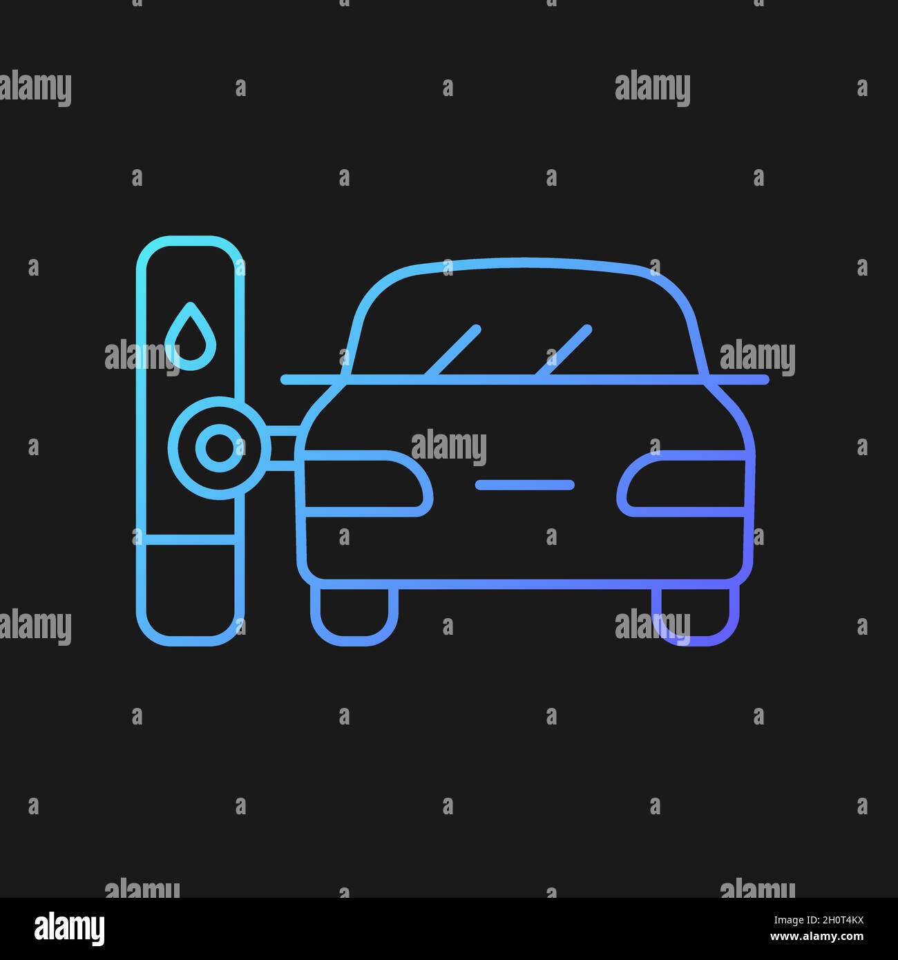 Robotic gas pump gradient vector icon for dark theme Stock Vector