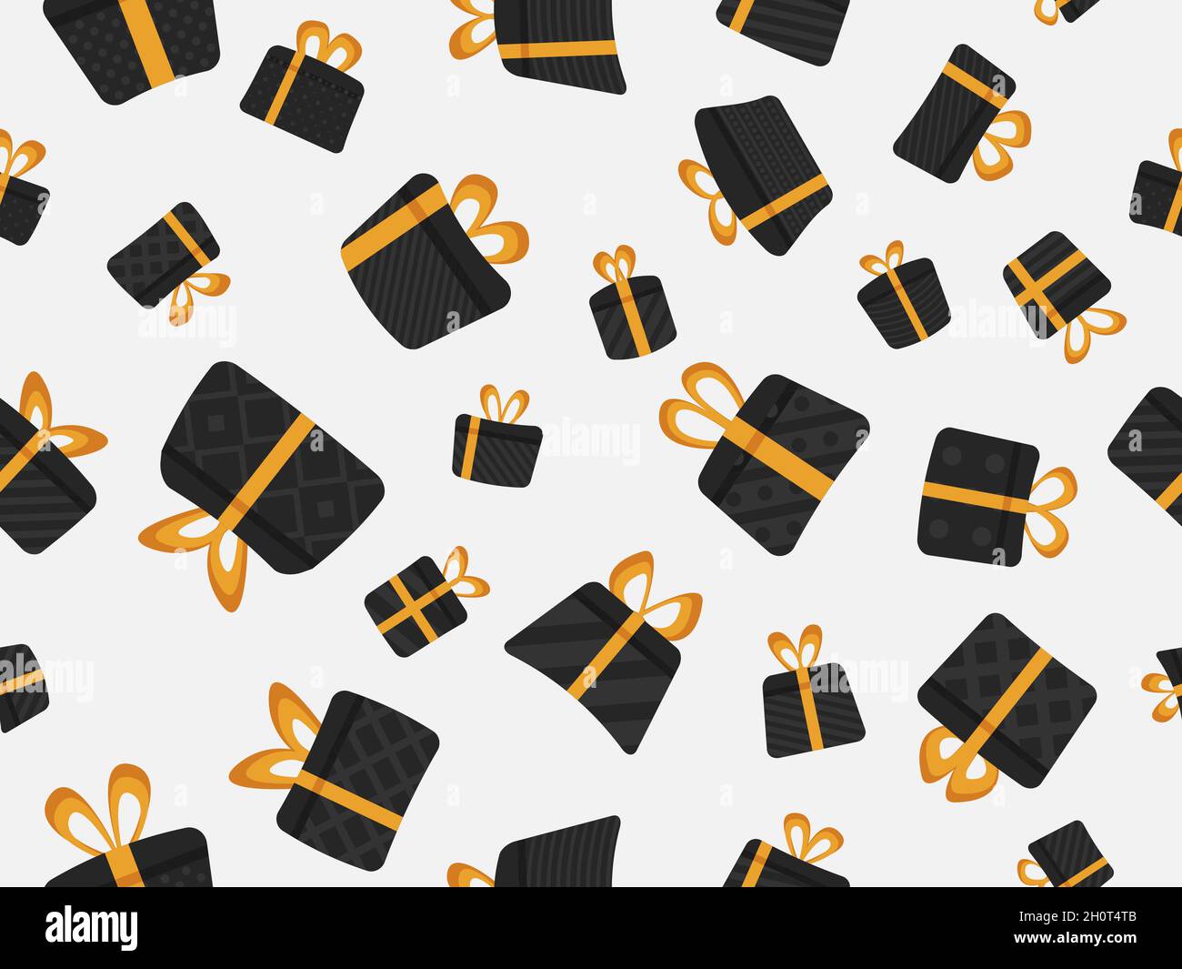 Seamless pattern with black gift boxes on white background. Gift boxes ...