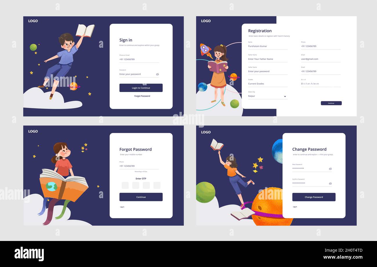 Online education login panel Stock Vector Image & Art Alamy