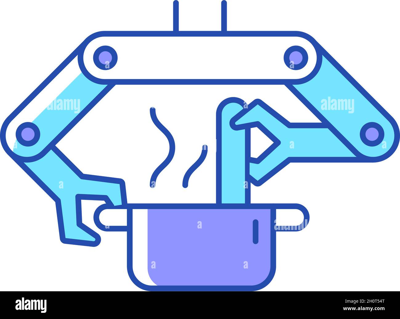 Cooking robots RGB color icon Stock Vector