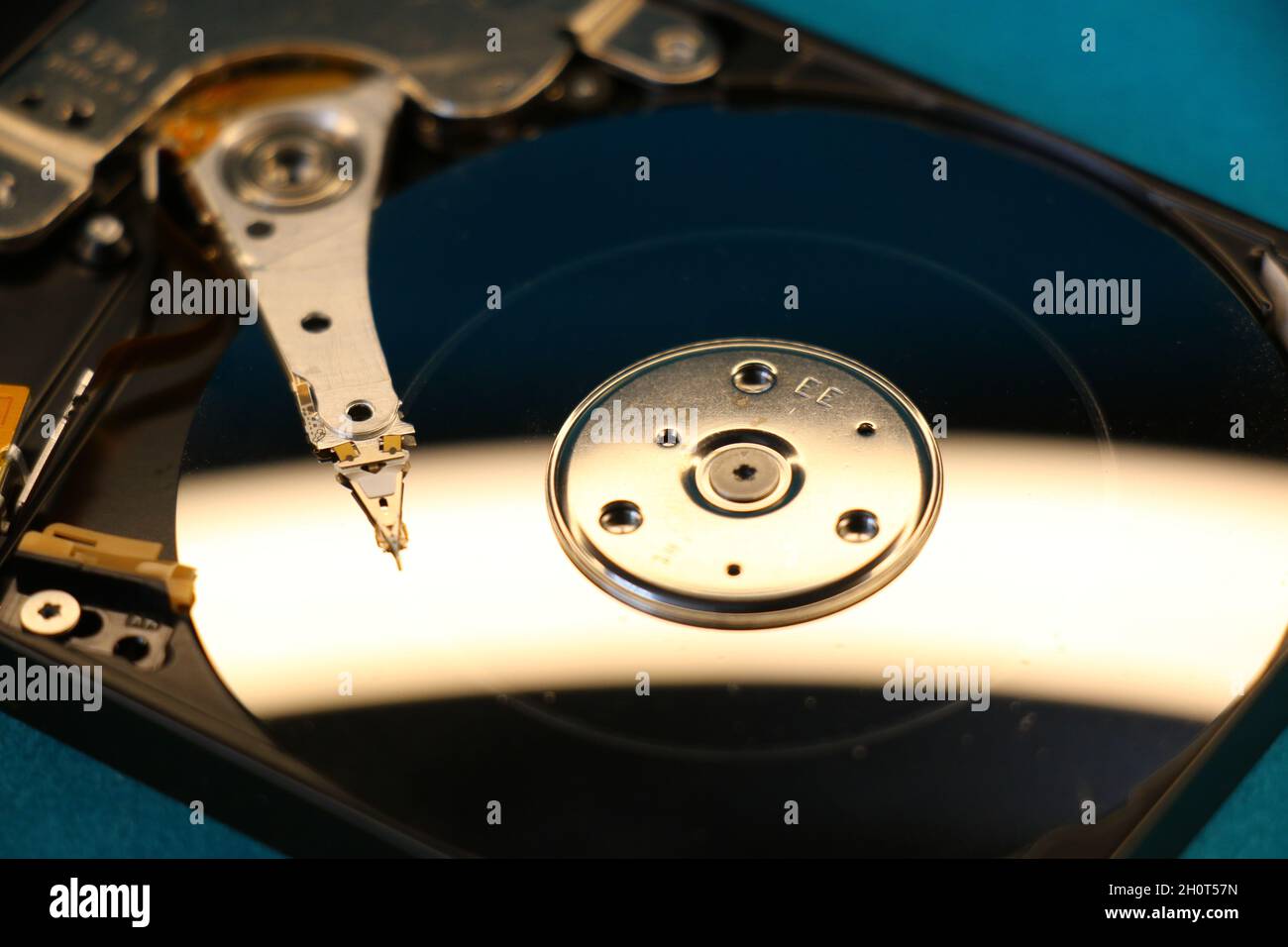 Hard disk head crash Stock Photo Alamy