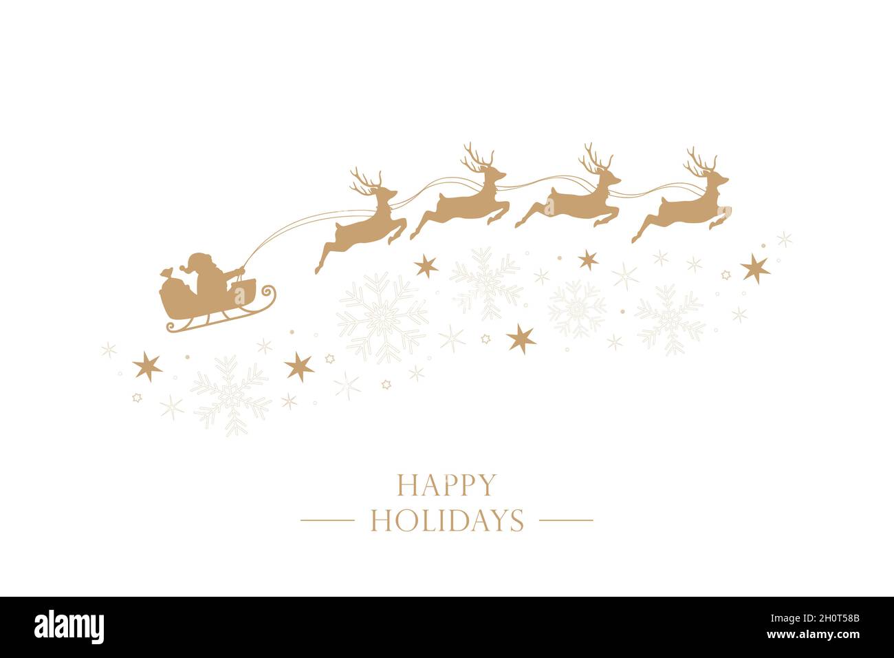 christmas banner santa claus in a sleigh with reindeer Stock Vector ...