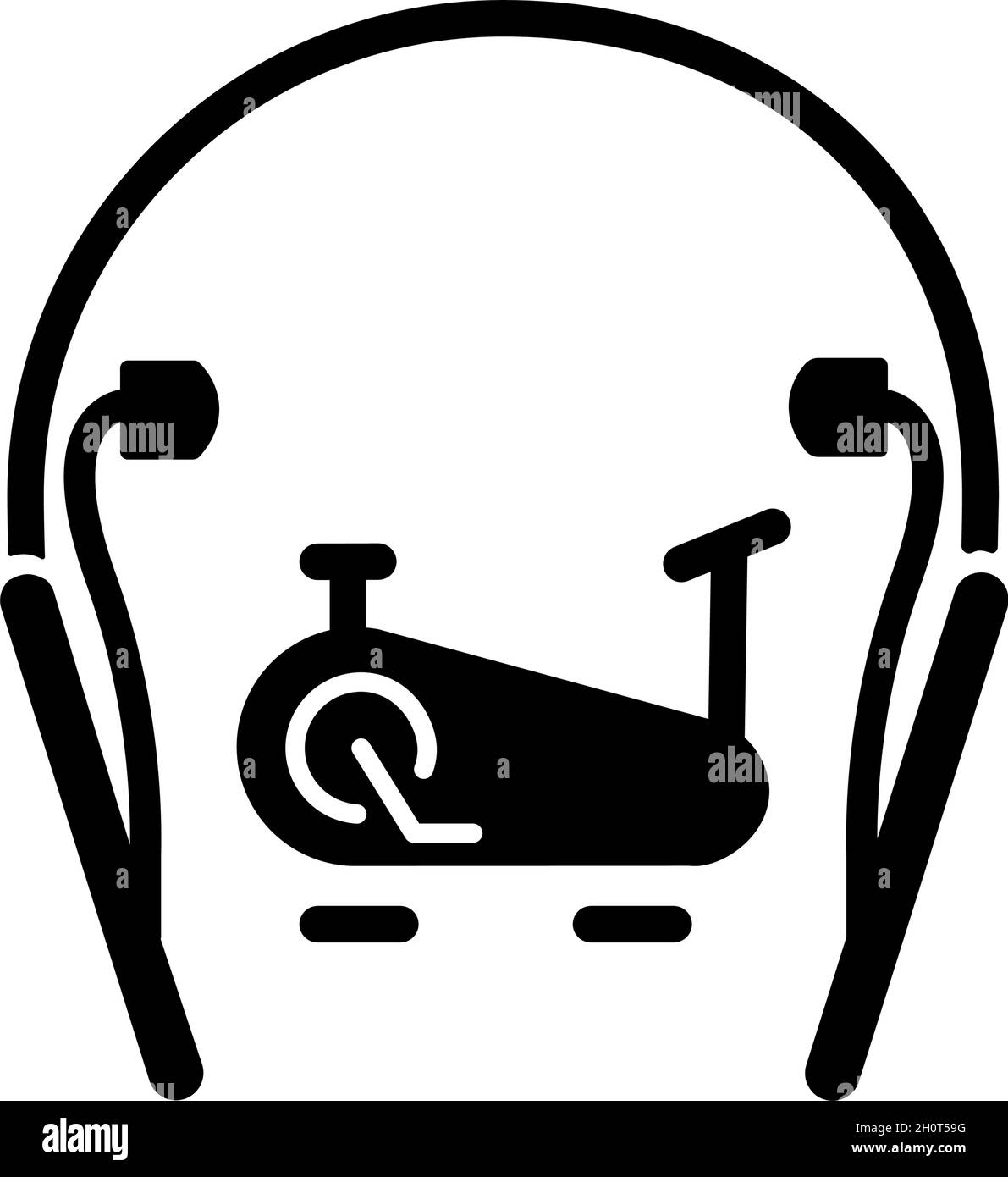 In ear neckband headphones black glyph icon Stock Vector Image & Art