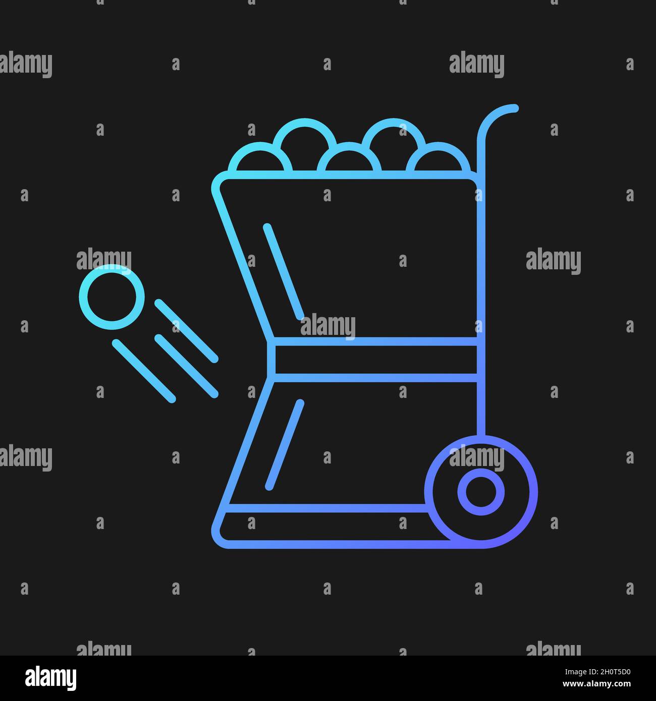 Ball throwing devices gradient vector icon for dark theme Stock Vector