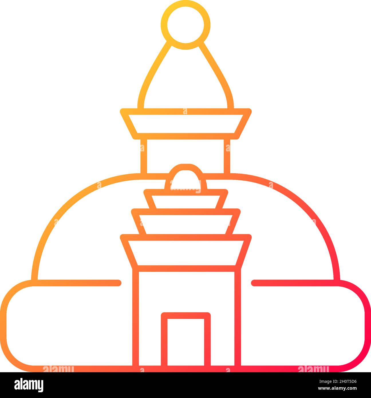 Swayambhu stupa gradient linear vector icon Stock Vector