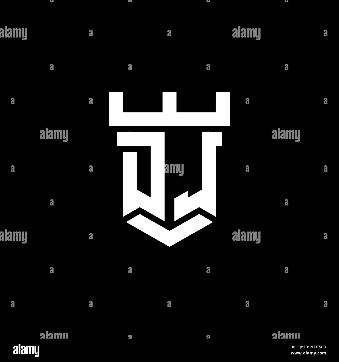 DL logo initial monogram with castle shape style design template ...