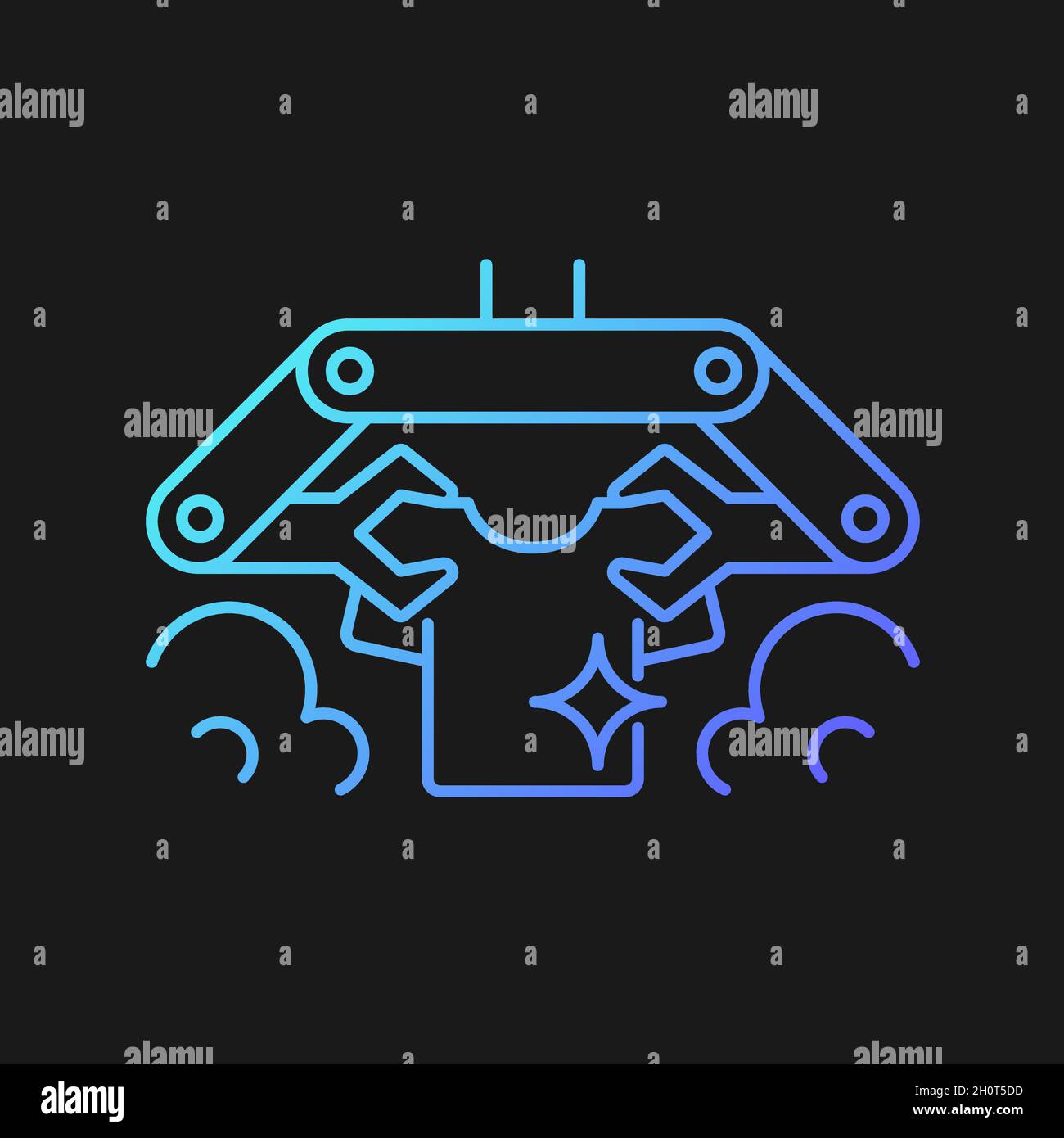 Laundry robot gradient vector icon for dark theme Stock Vector