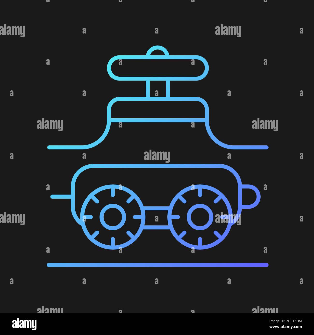 Pipe-inspecting robots gradient vector icon for dark theme Stock Vector
