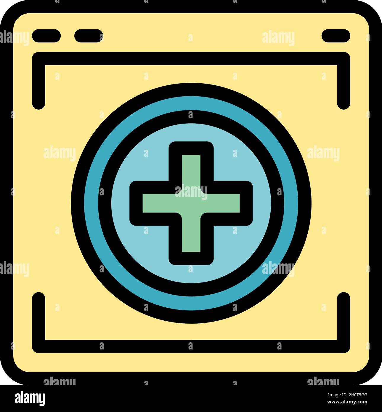 Medical webpage icon. Outline medical webpage vector icon color flat isolated Stock Vector