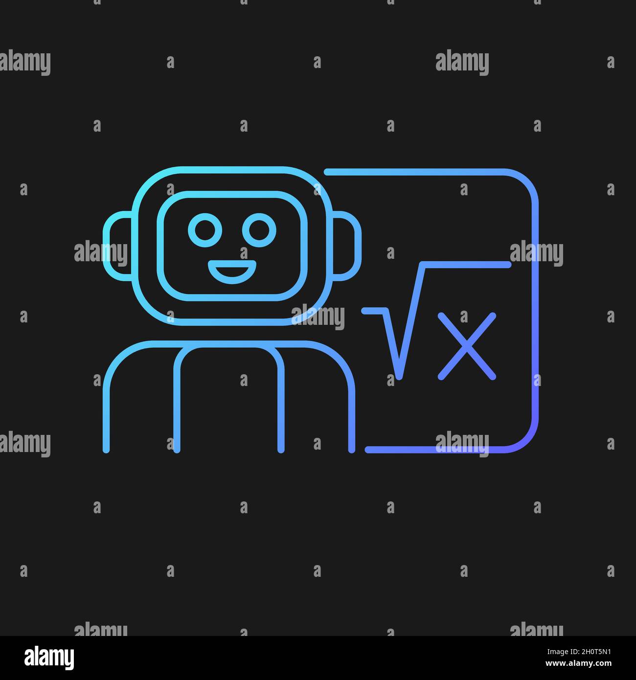 Robotics in education gradient vector icon for dark theme Stock Vector