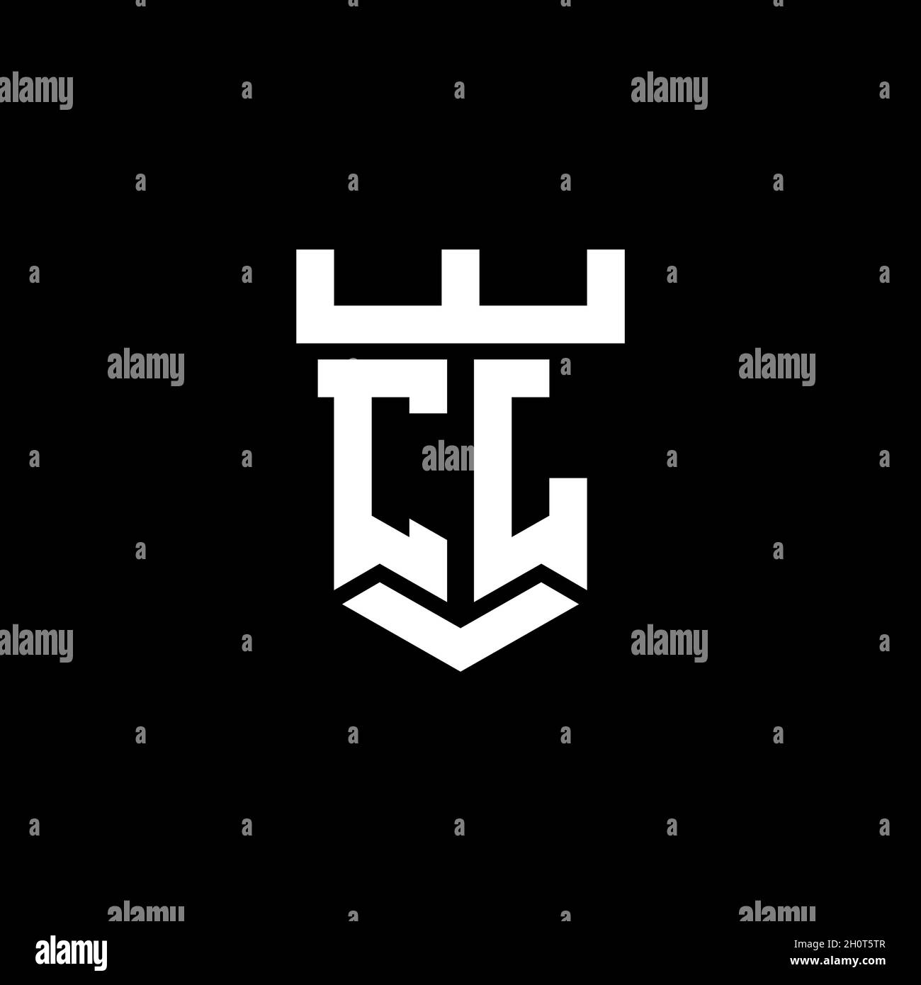 CJ logo initial monogram with castle shape style design template ...