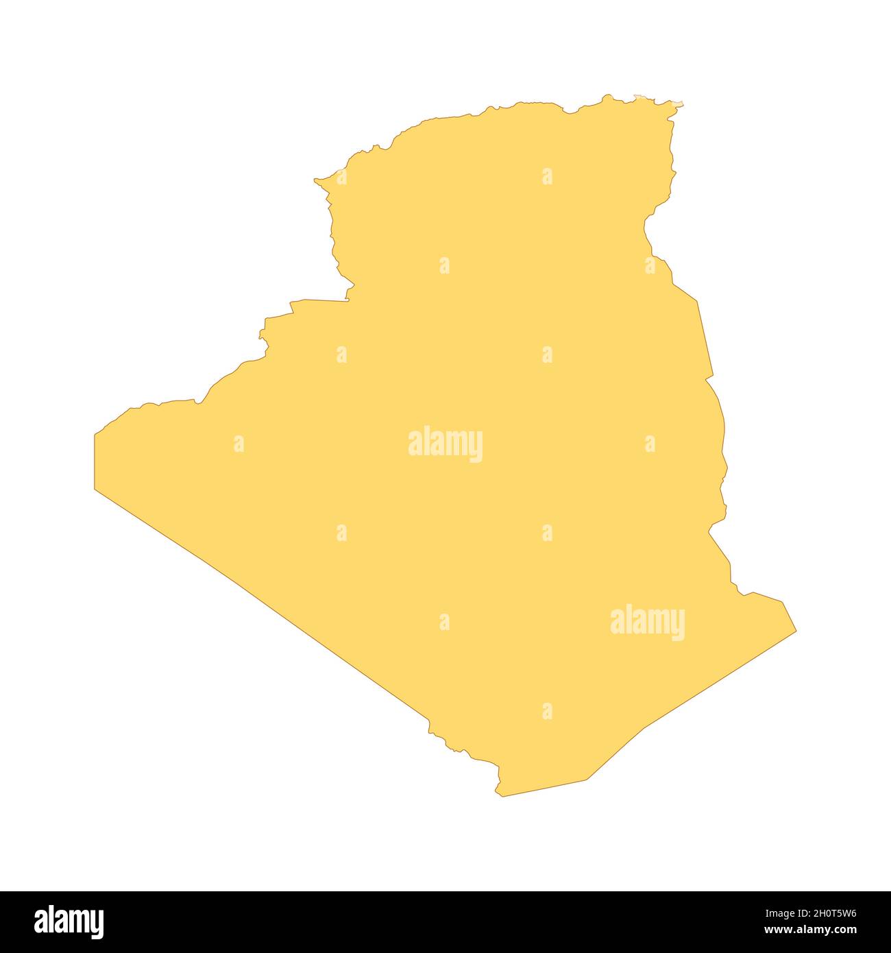 Algeria map color line element. Border of the country. UI UX GUI design element. Editable stroke. Stock Vector