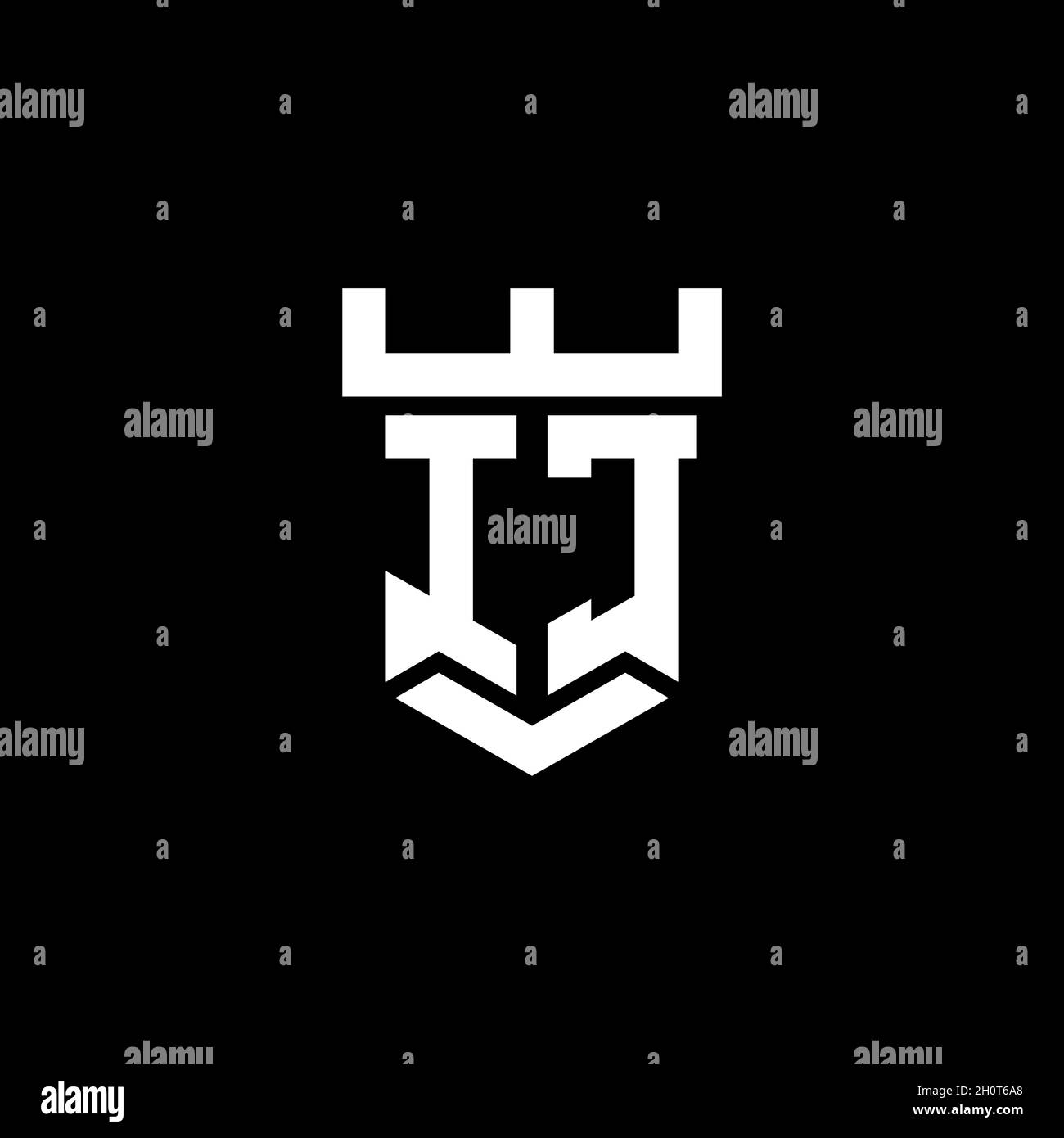 IC logo initial monogram with castle shape style design template ...