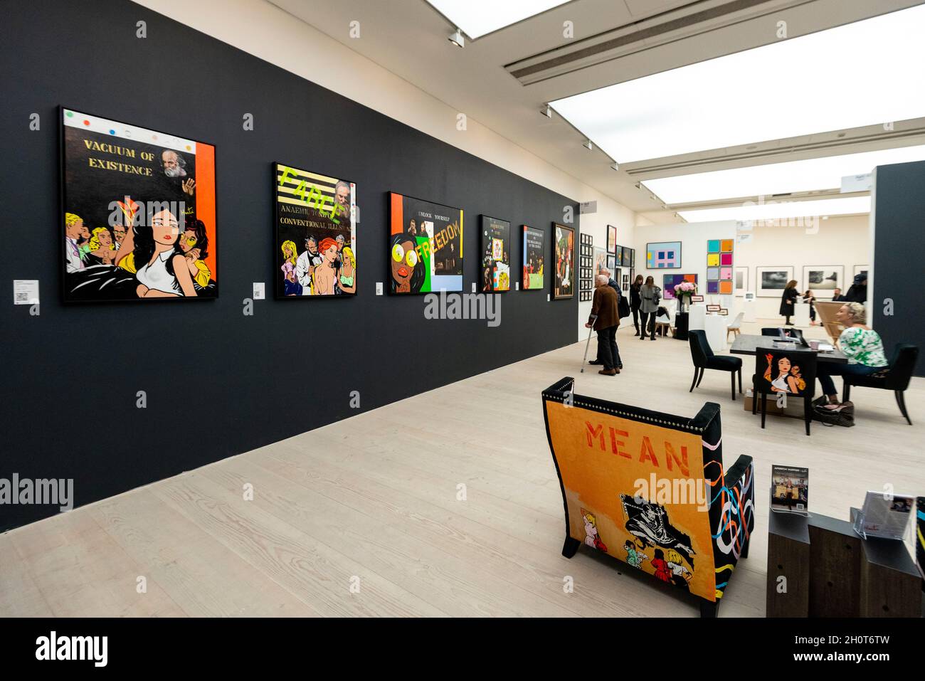 London, UK. 14 October 2021. A general view of works by Harti. Opening day of the eighth edition of START, an art fair presenting contemporary works by over 70 emerging international artists and galleries from over 25 countries. The show runs to 17 October at Saatchi Gallery in Chelsea. Credit: Stephen Chung / Alamy Live News Stock Photo