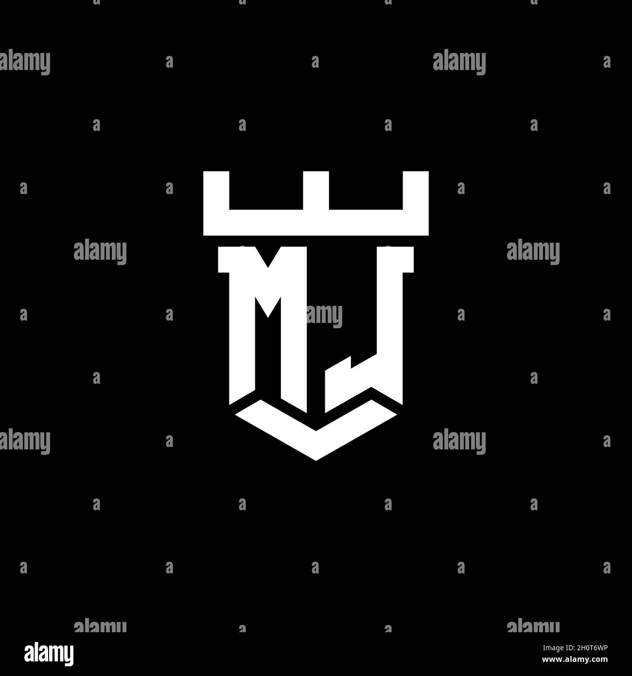 ML logo initial monogram with castle shape style design template ...