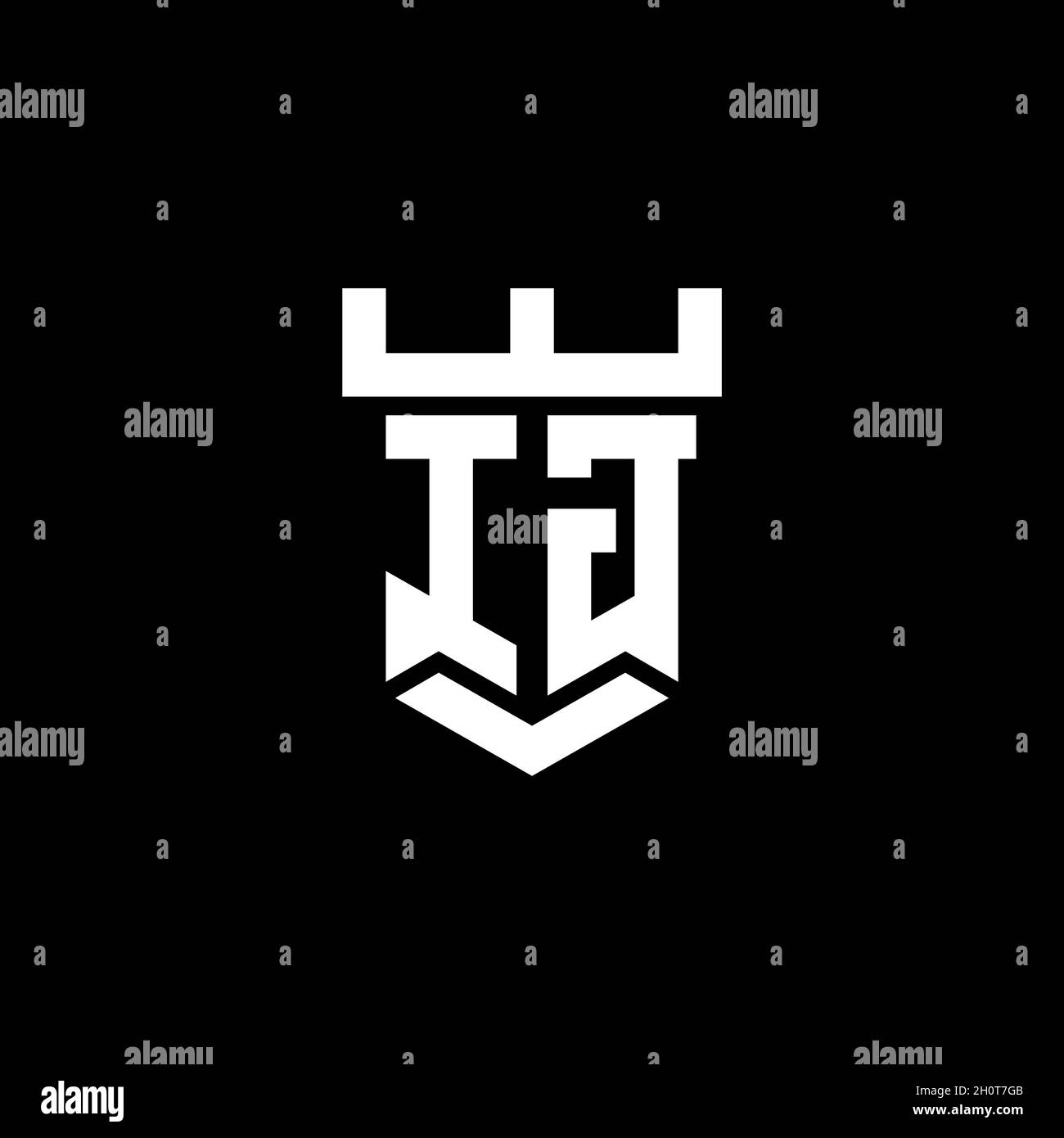 IG logo initial monogram with castle shape style design template ...