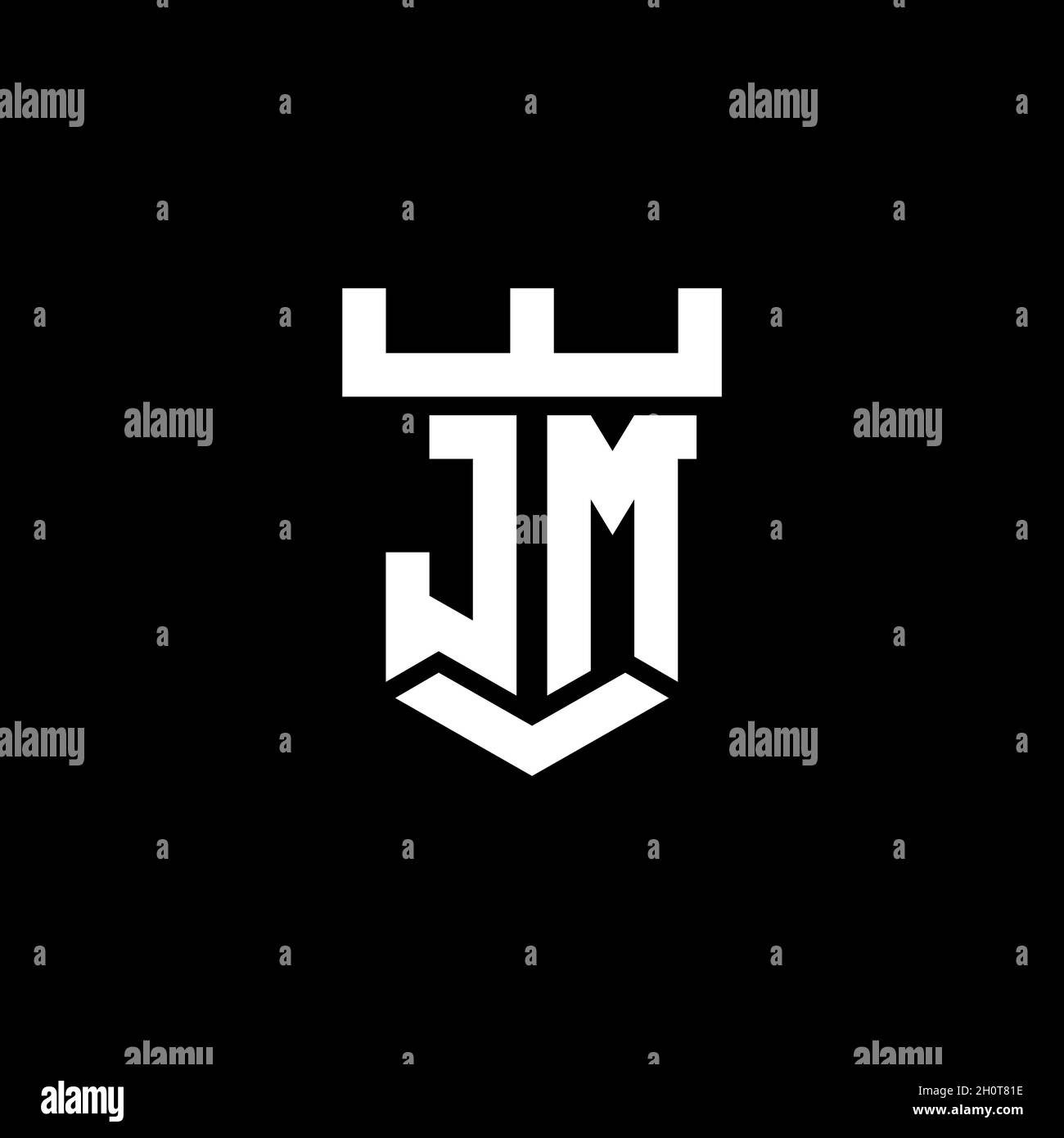 JM logo initial monogram with castle shape style design template ...