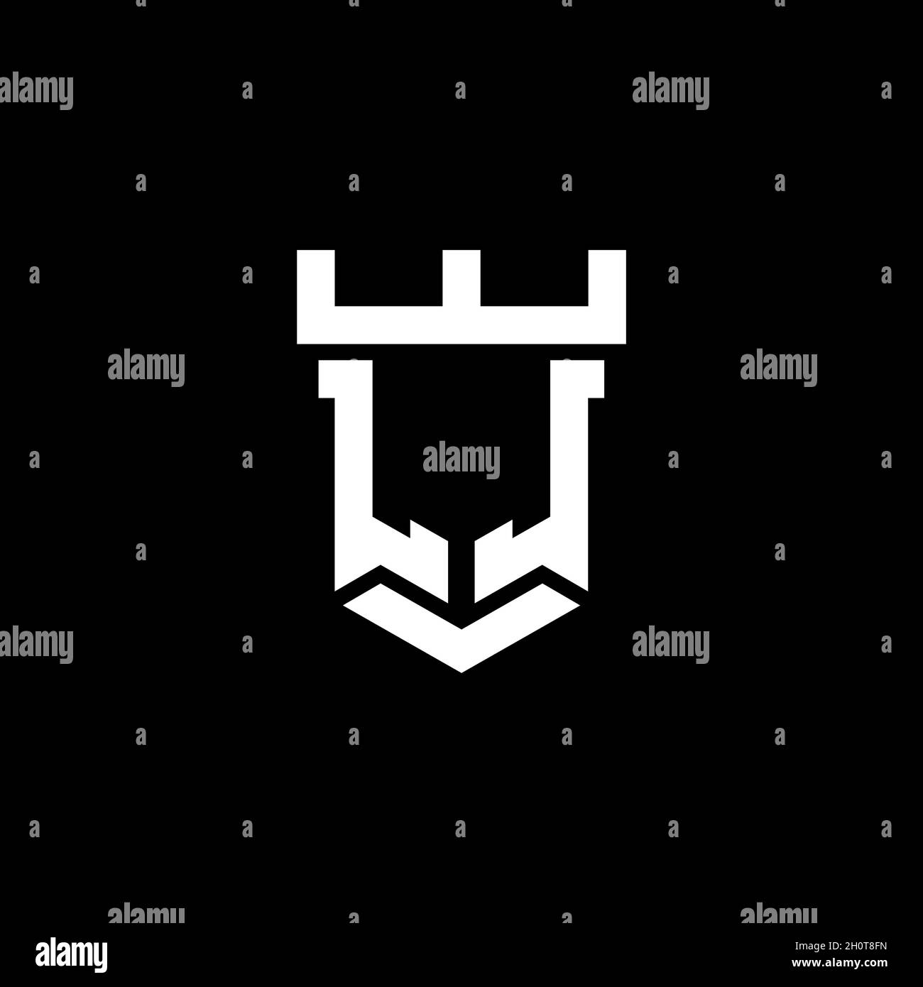 LL logo initial monogram with castle shape style design template ...