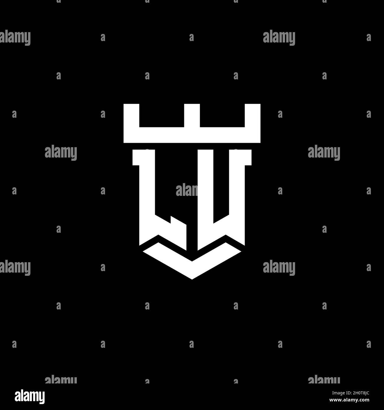 LU logo initial monogram with castle shape style design template ...