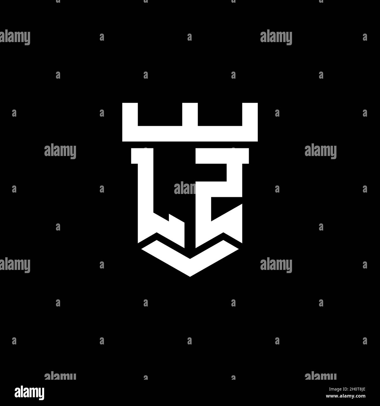 LZ logo initial monogram with castle shape style design template ...