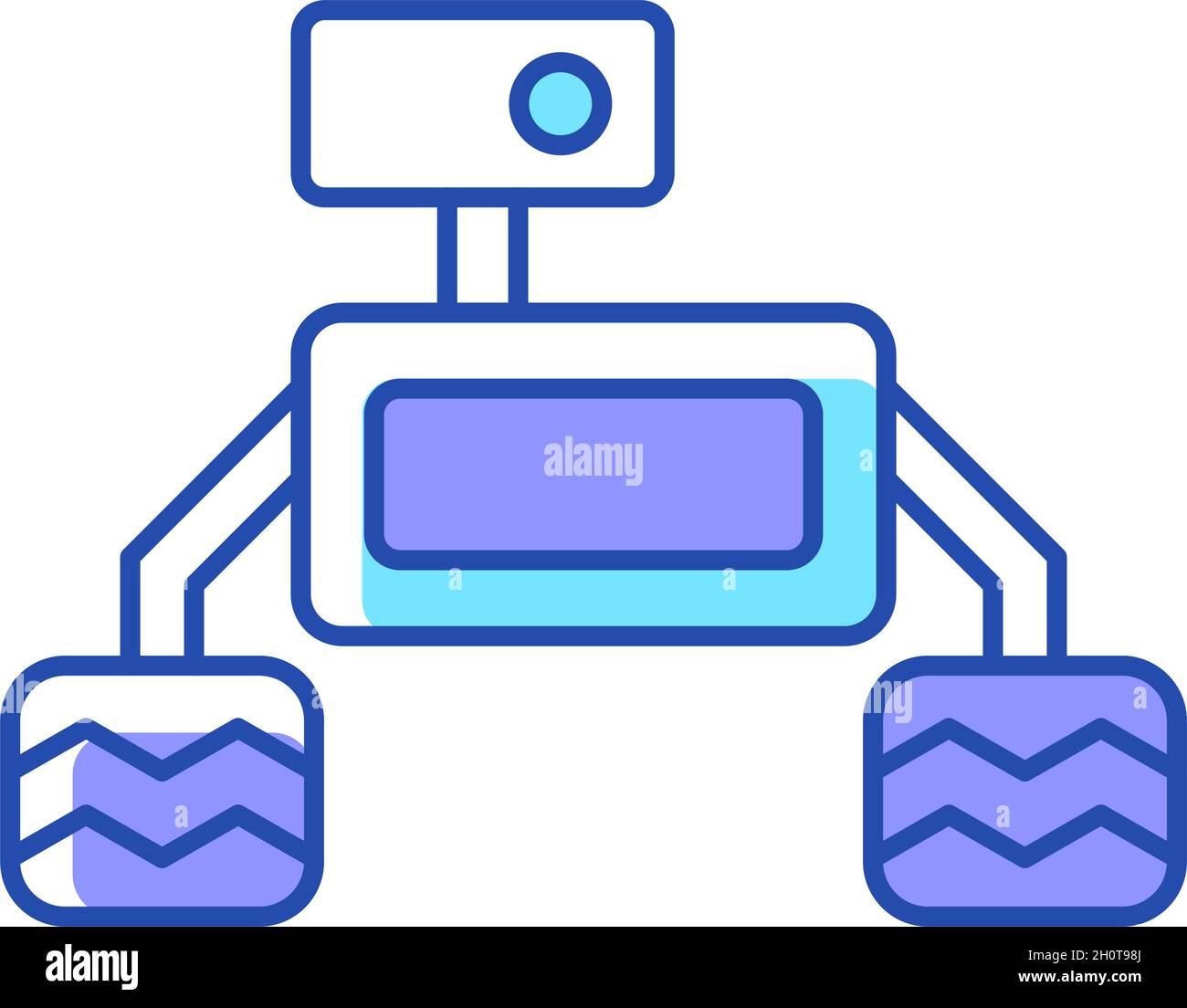 Space exploration robot RGB color icon Stock Vector