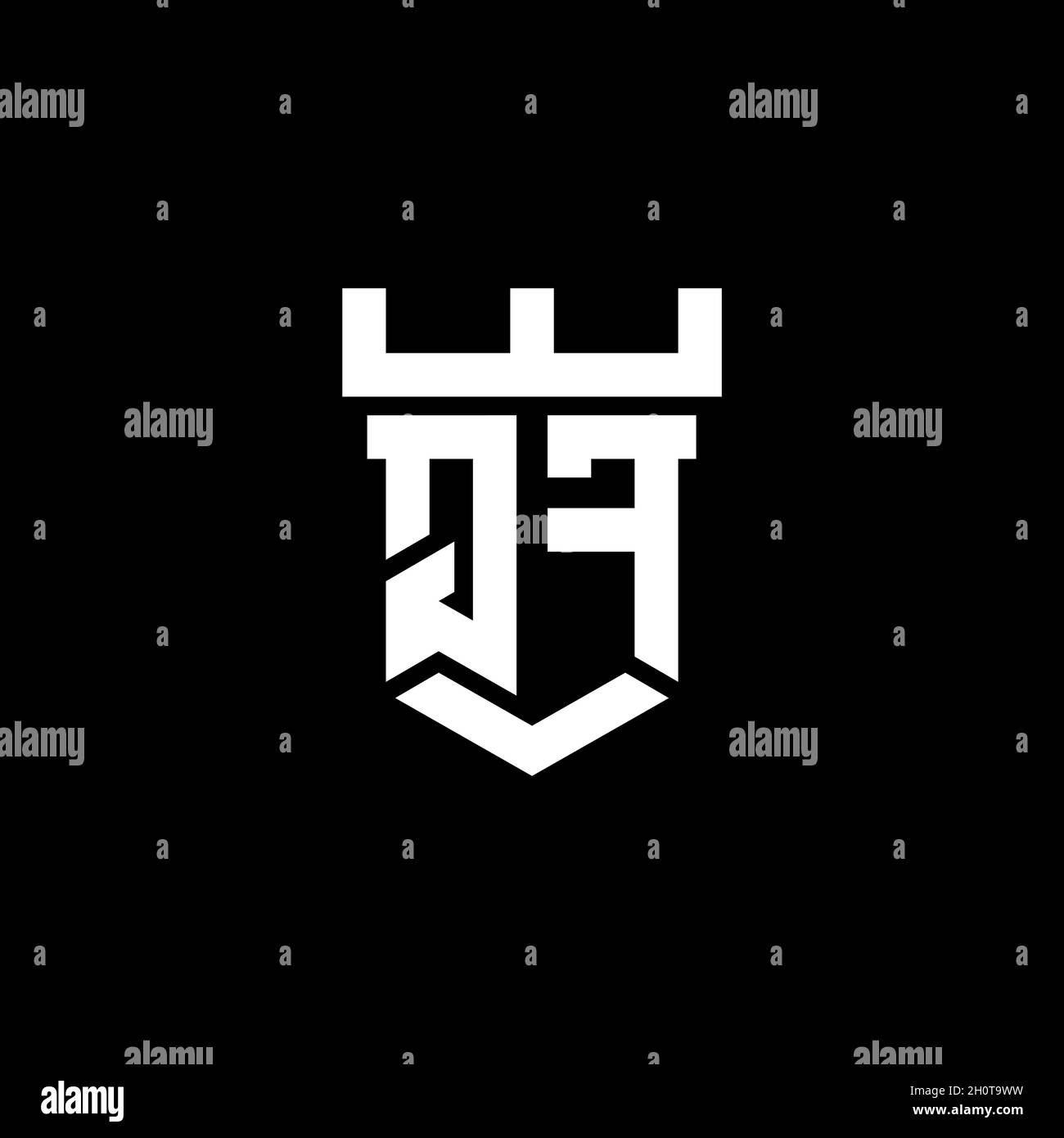 QF logo initial monogram with castle shape style design template ...