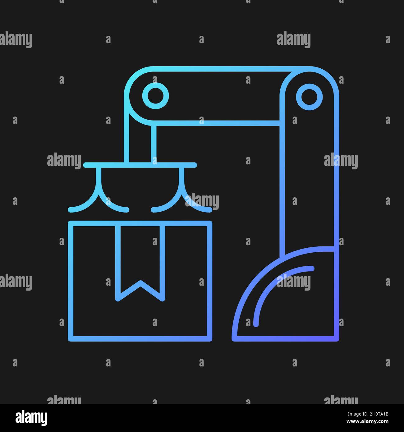 Packing robot gradient vector icon for dark theme Stock Vector