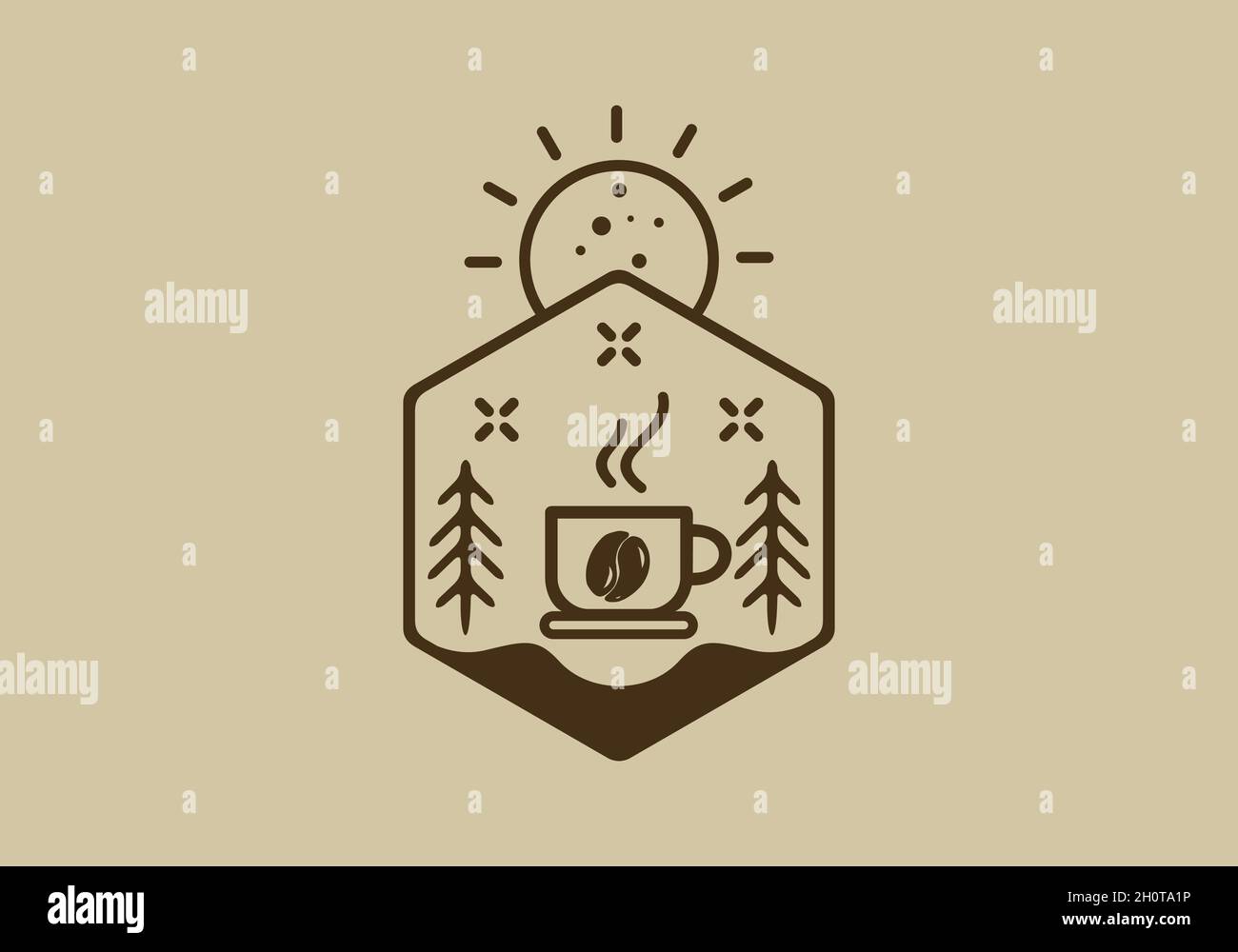 Line art illustration drawing of coffee cup design Stock Vector Image ...