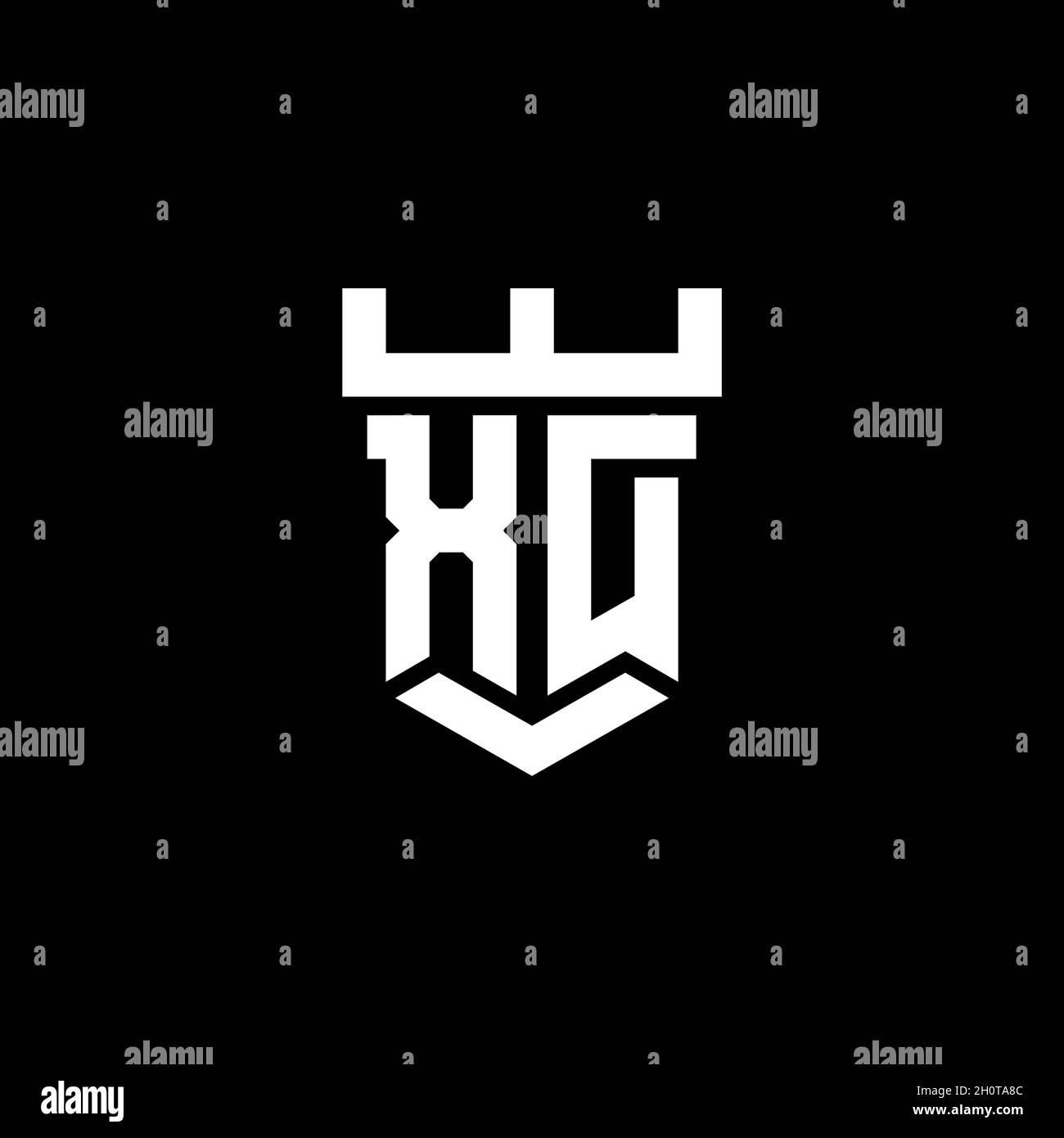 XD logo initial monogram with castle shape style design template ...
