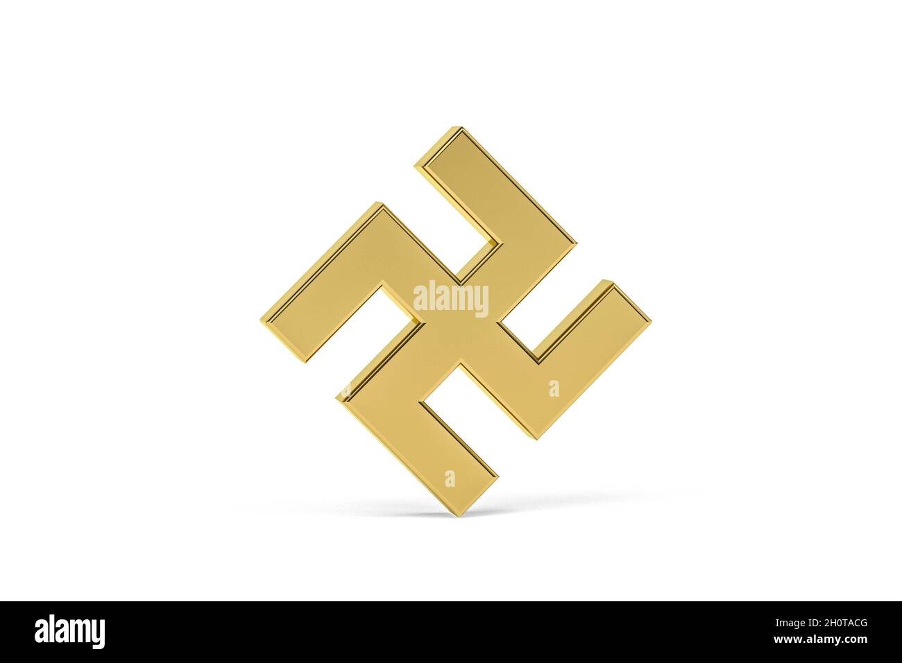 Golden nazism icon isolated on white background - 3D render Stock Photo