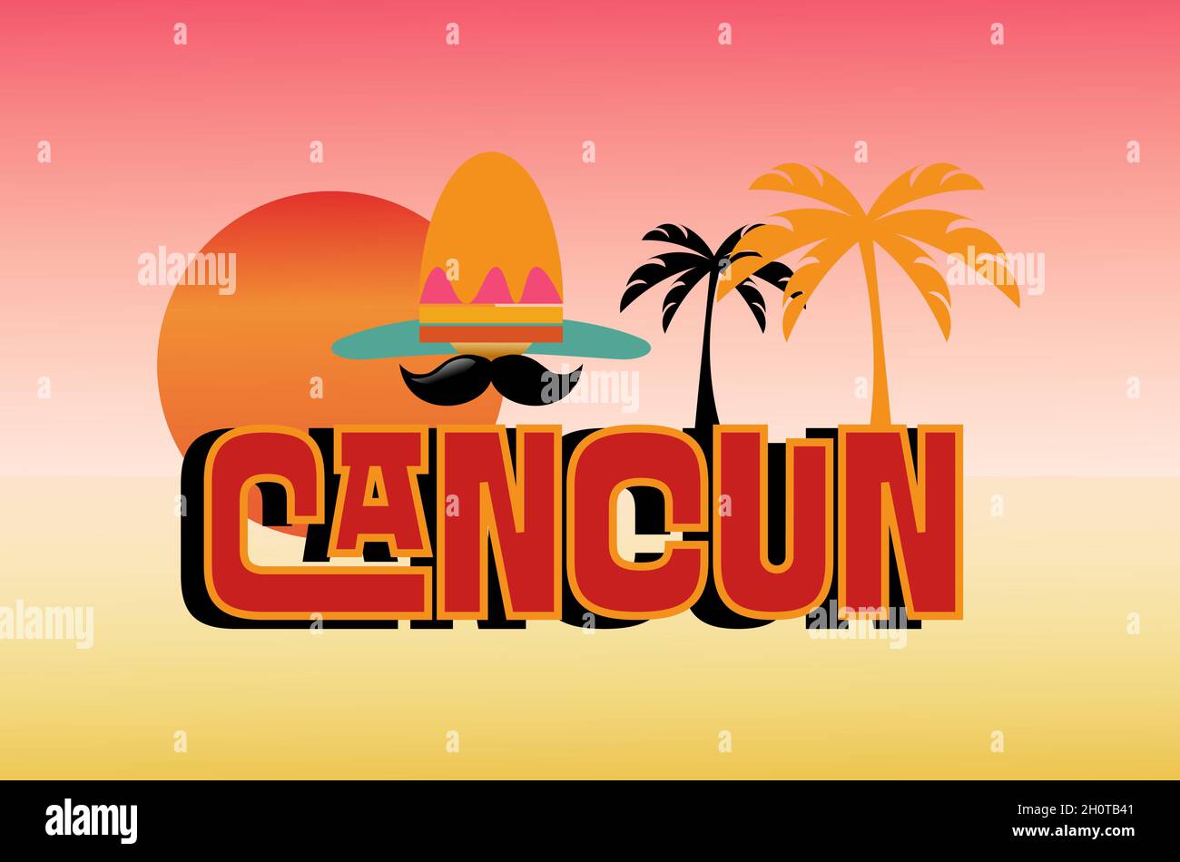 Cancun Mexico Vector Illustration on a white background Stock Vector